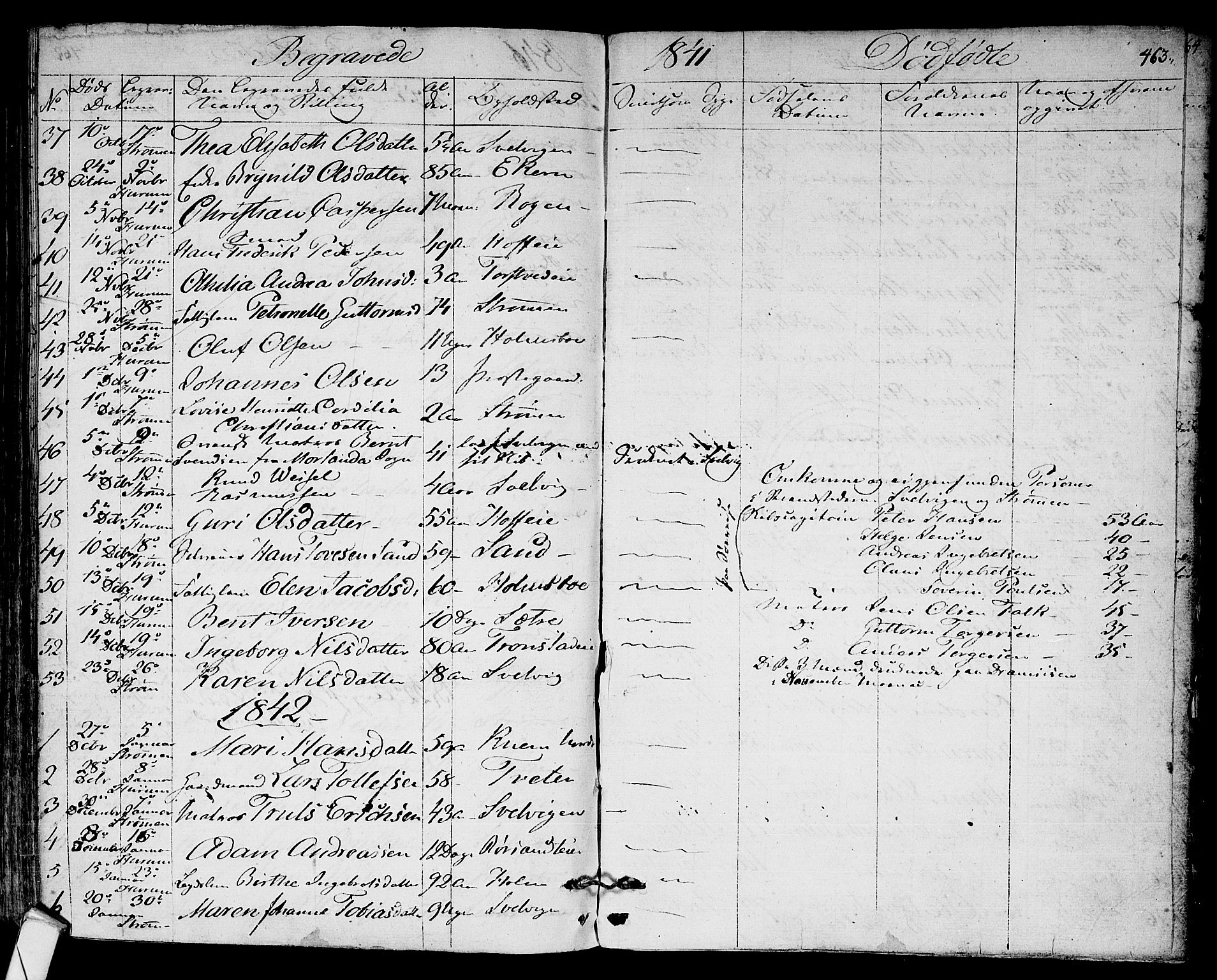 Hurum kirkebøker, SAKO/A-229/F/Fa/L0010: Parish register (official) no. 10, 1827-1846, p. 463