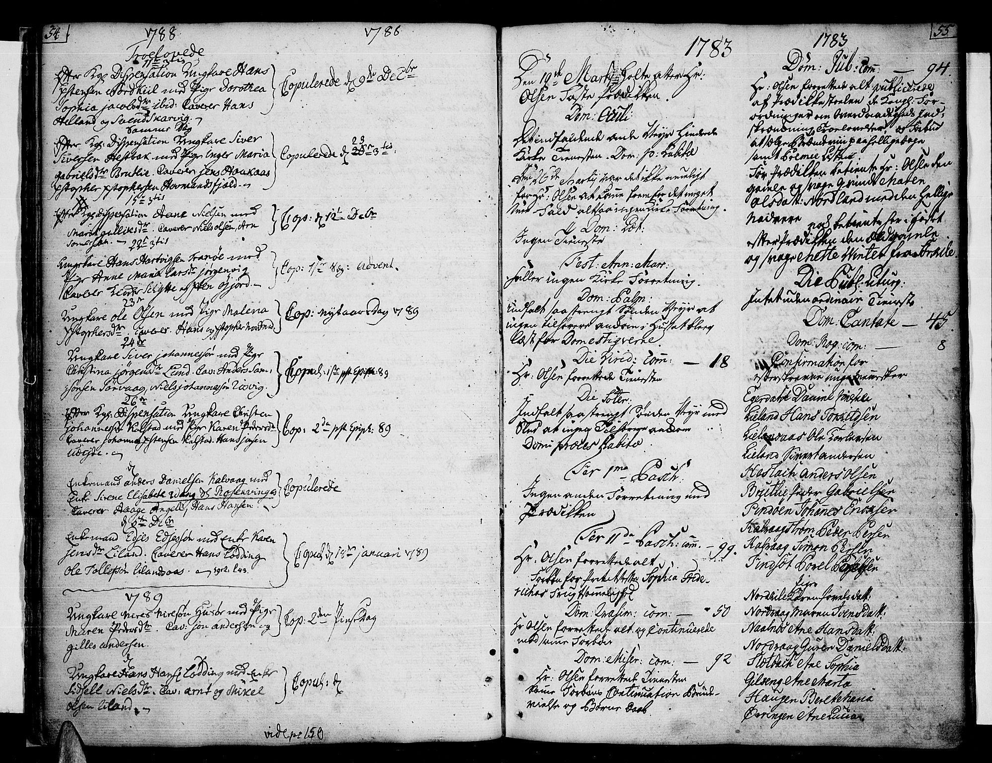 Ministerialprotokoller, klokkerbøker og fødselsregistre - Nordland, SAT/A-1459/859/L0841: Parish register (official) no. 859A01, 1766-1821, p. 54-55