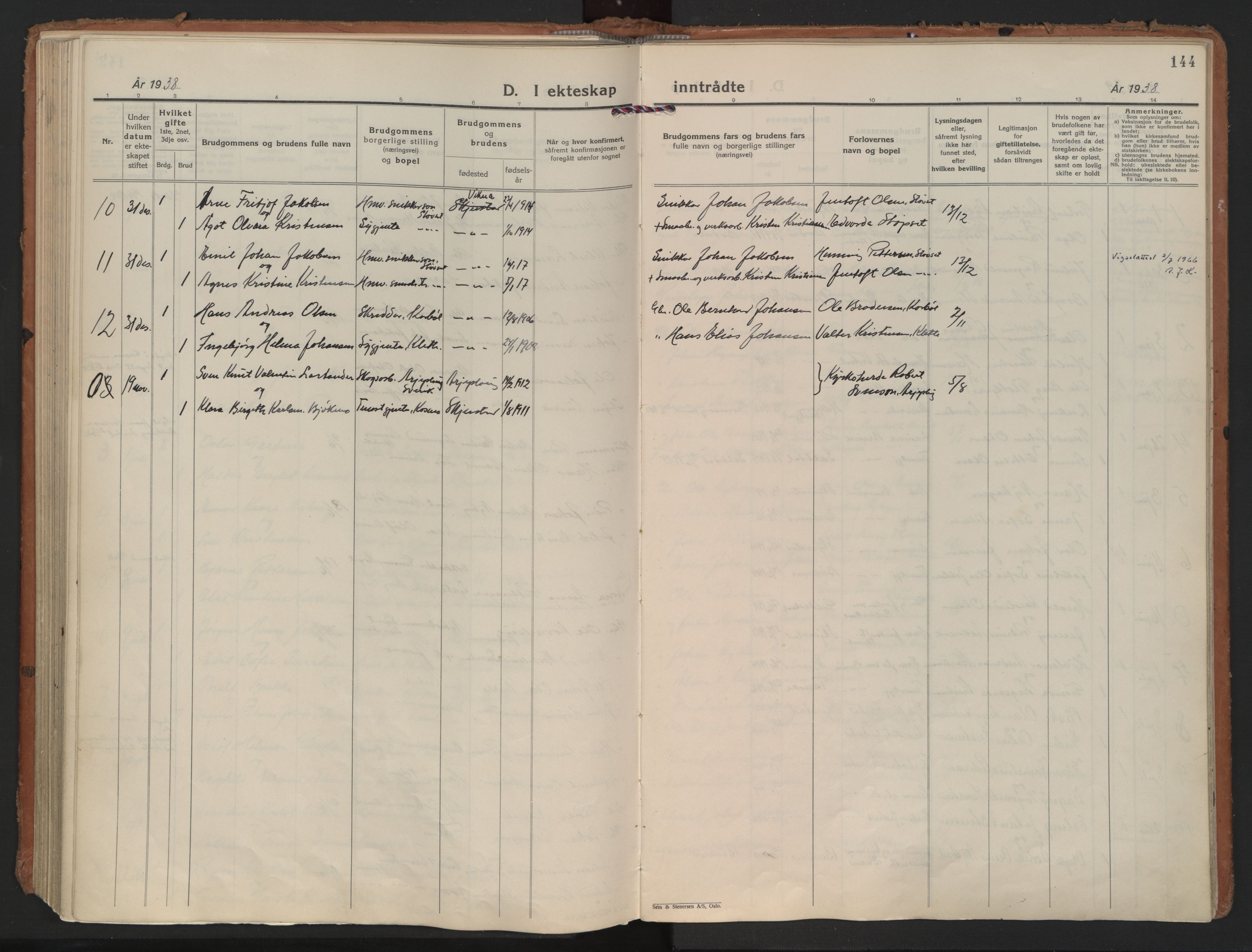 Ministerialprotokoller, klokkerbøker og fødselsregistre - Nordland, SAT/A-1459/852/L0749: Parish register (official) no. 852A19, 1933-1951, p. 144