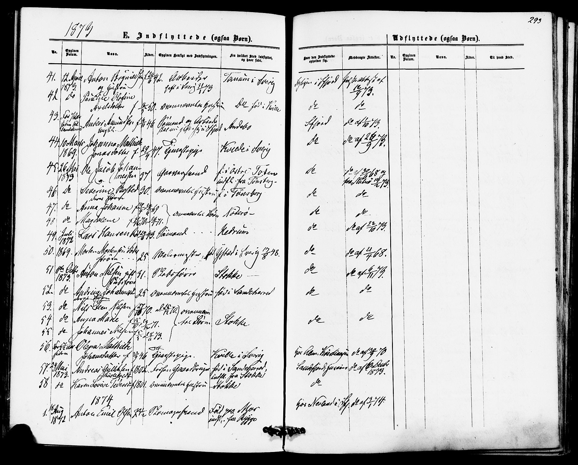 Sandefjord kirkebøker, SAKO/A-315/F/Fa/L0001: Parish register (official) no. 1, 1873-1879, p. 293
