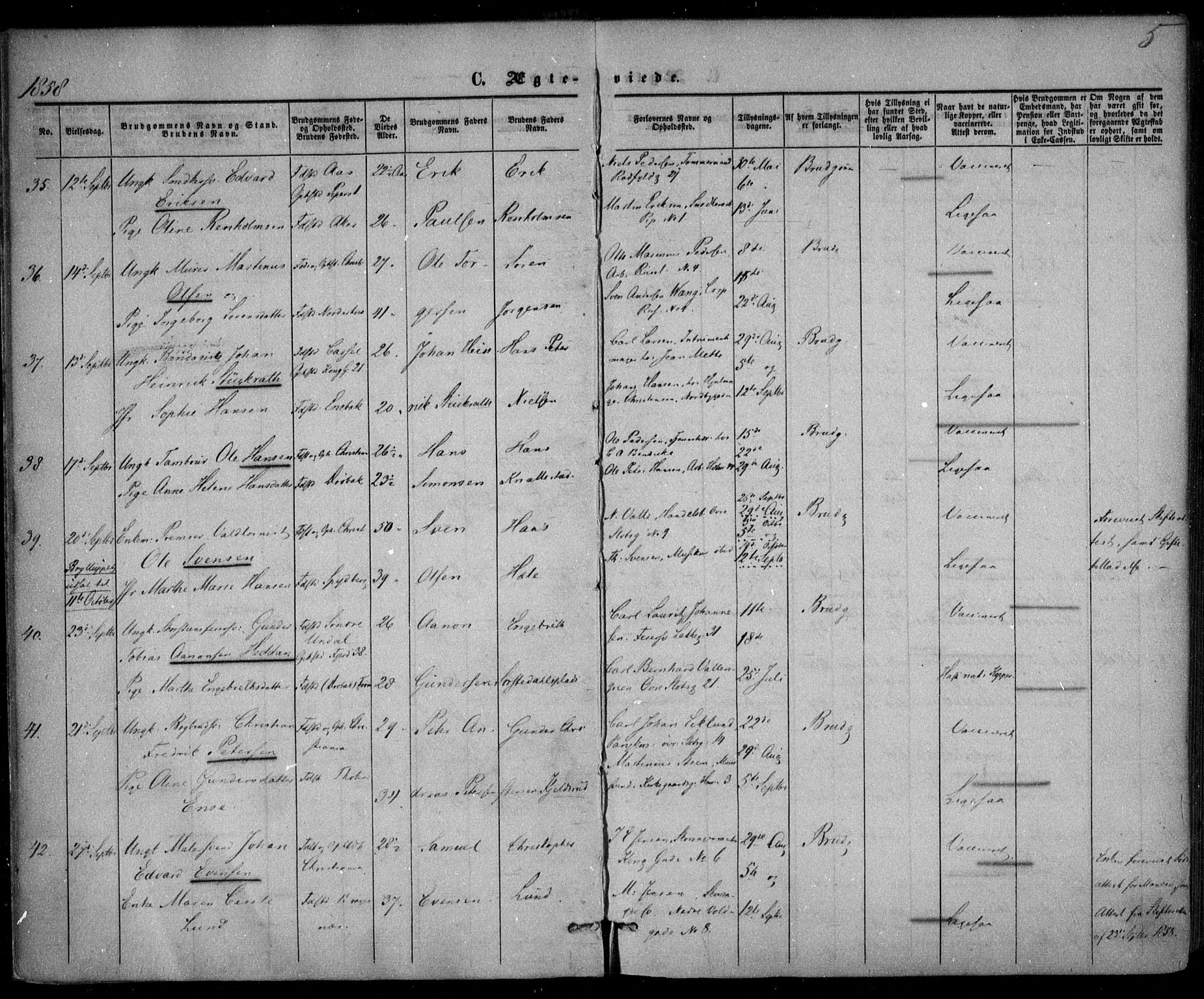 Trefoldighet prestekontor Kirkebøker, AV/SAO-A-10882/F/Fc/L0001: Parish register (official) no. III 1, 1858-1874, p. 5