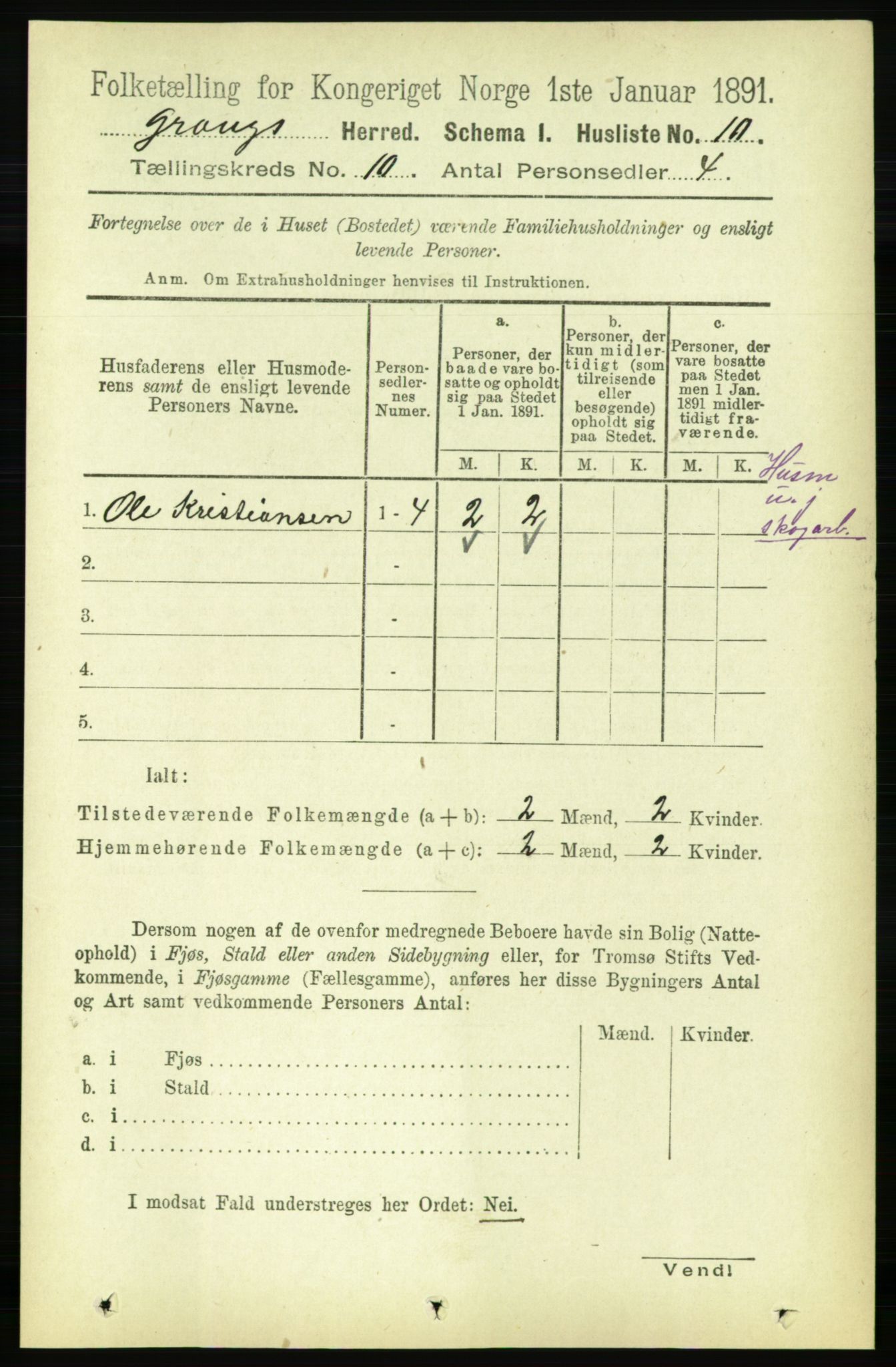 RA, 1891 census for 1742 Grong, 1891, p. 3581