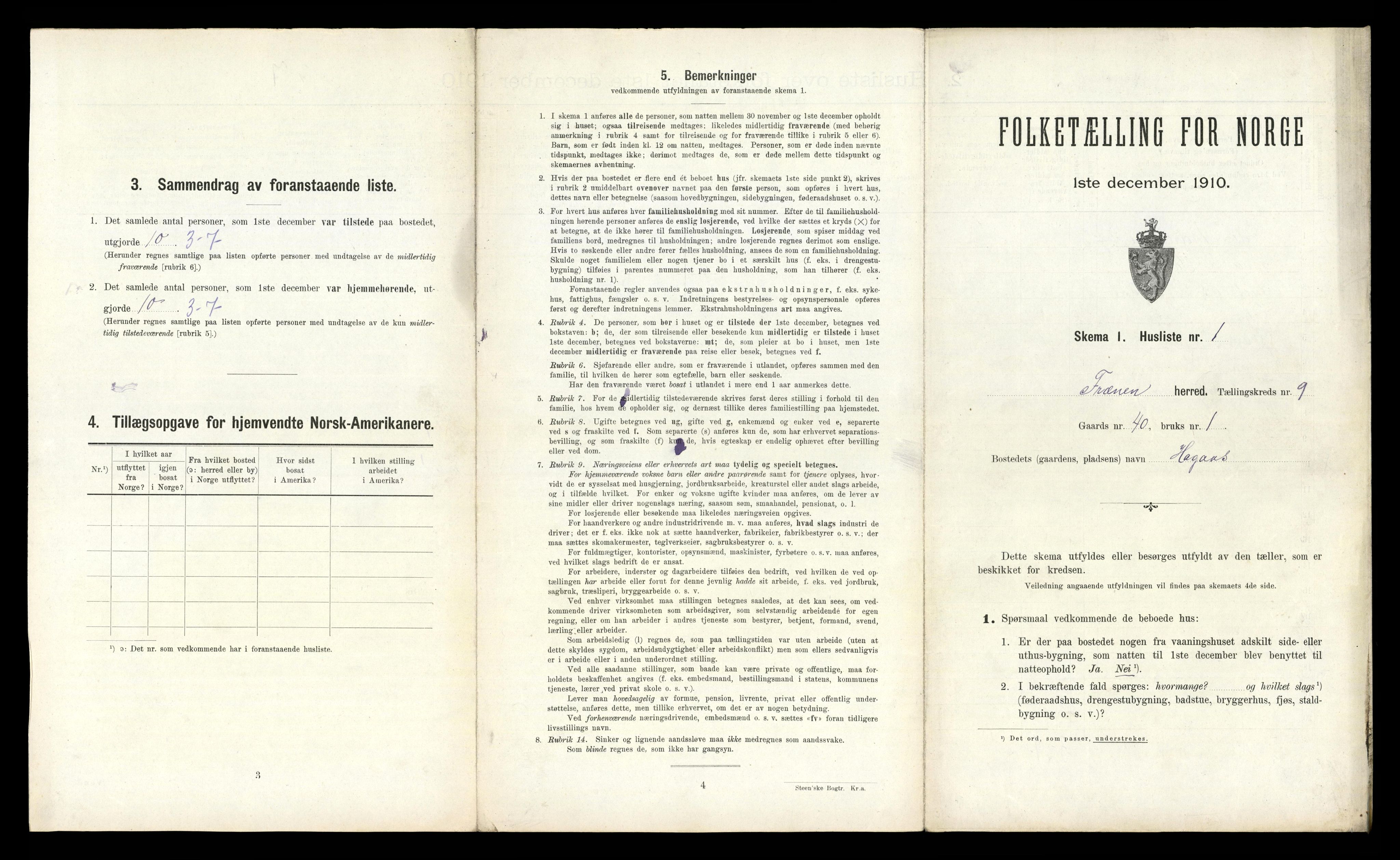 RA, 1910 census for Fræna, 1910, p. 930