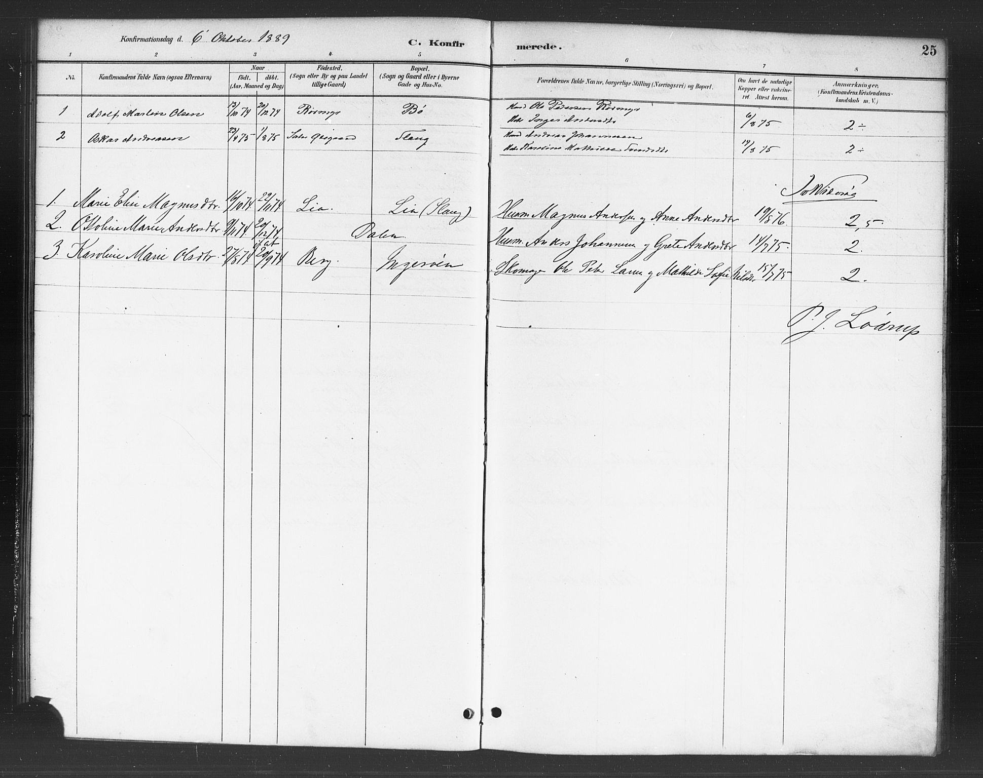 Skjeberg prestekontor Kirkebøker, SAO/A-10923/F/Fc/L0001: Parish register (official) no. III 1, 1886-1897, p. 25