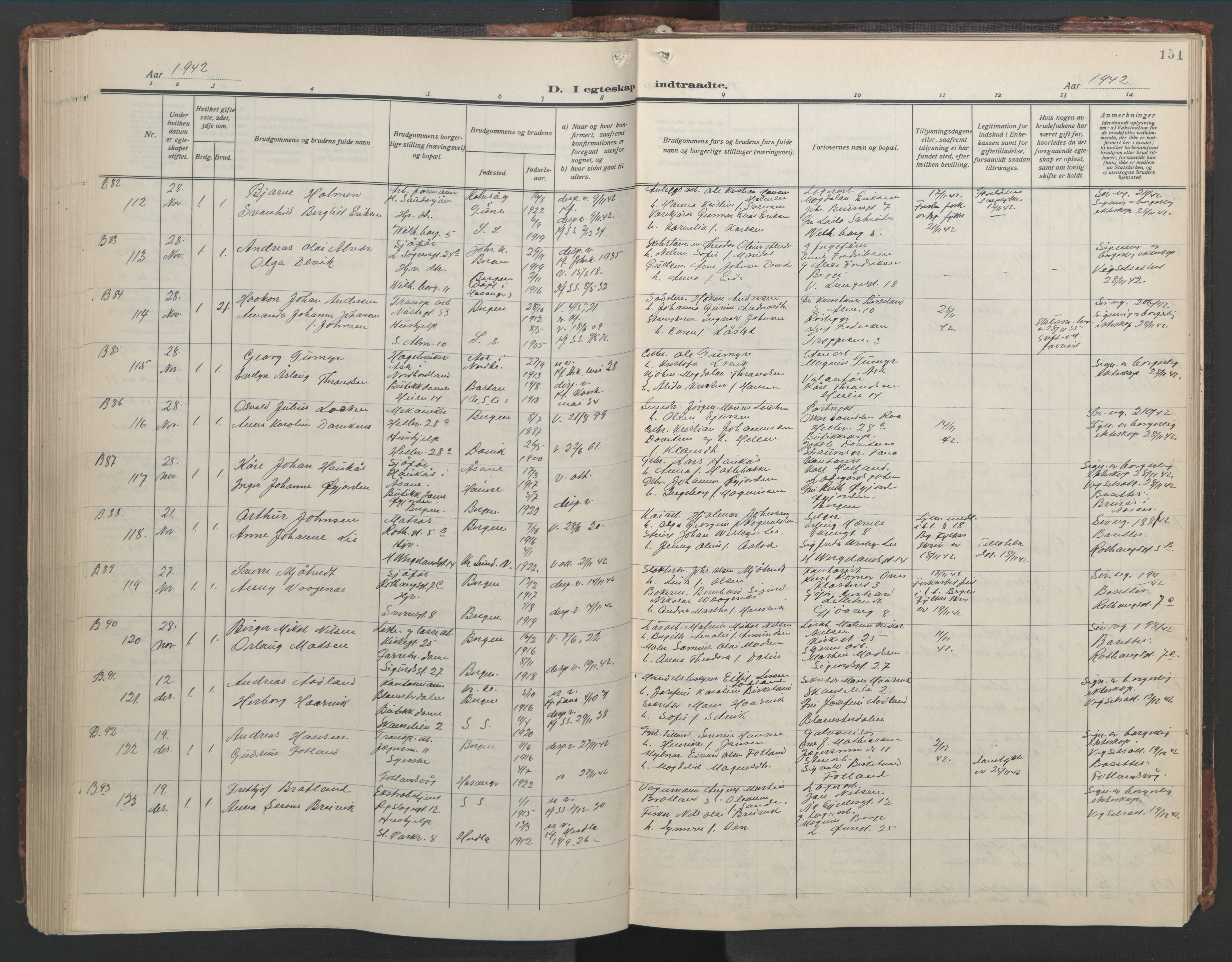 Sandviken Sokneprestembete, AV/SAB-A-77601/H/Hb/L0015: Parish register (copy) no. D 2, 1929-1953, p. 150b-151a