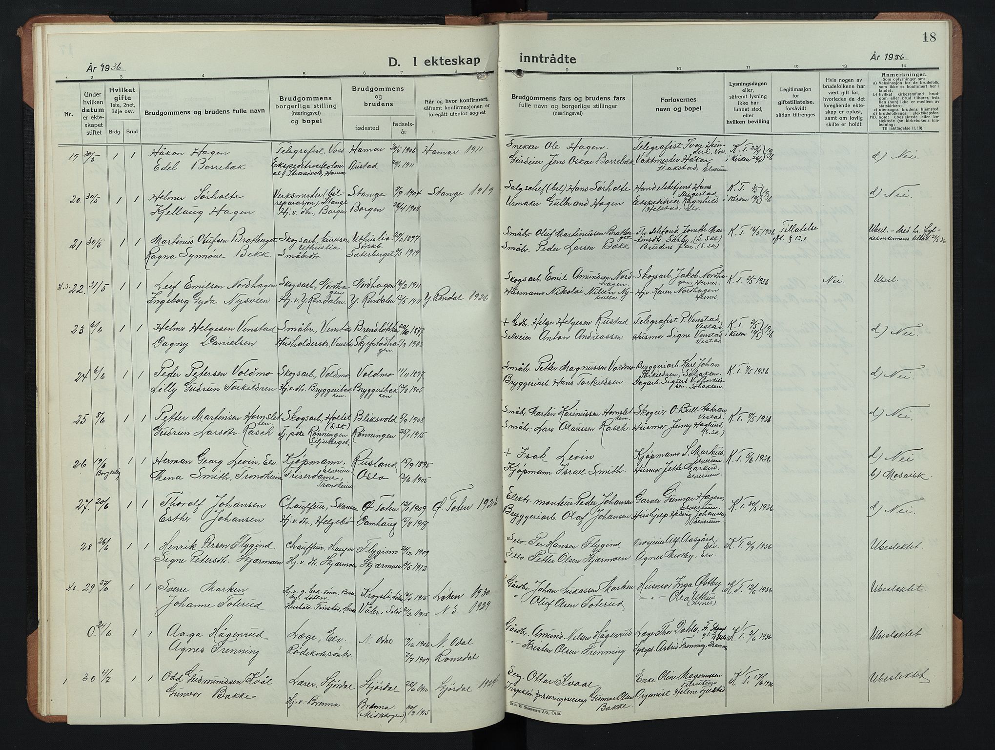 Elverum prestekontor, AV/SAH-PREST-044/H/Ha/Hab/L0033: Parish register (copy) no. 33, 1934-1947, p. 18