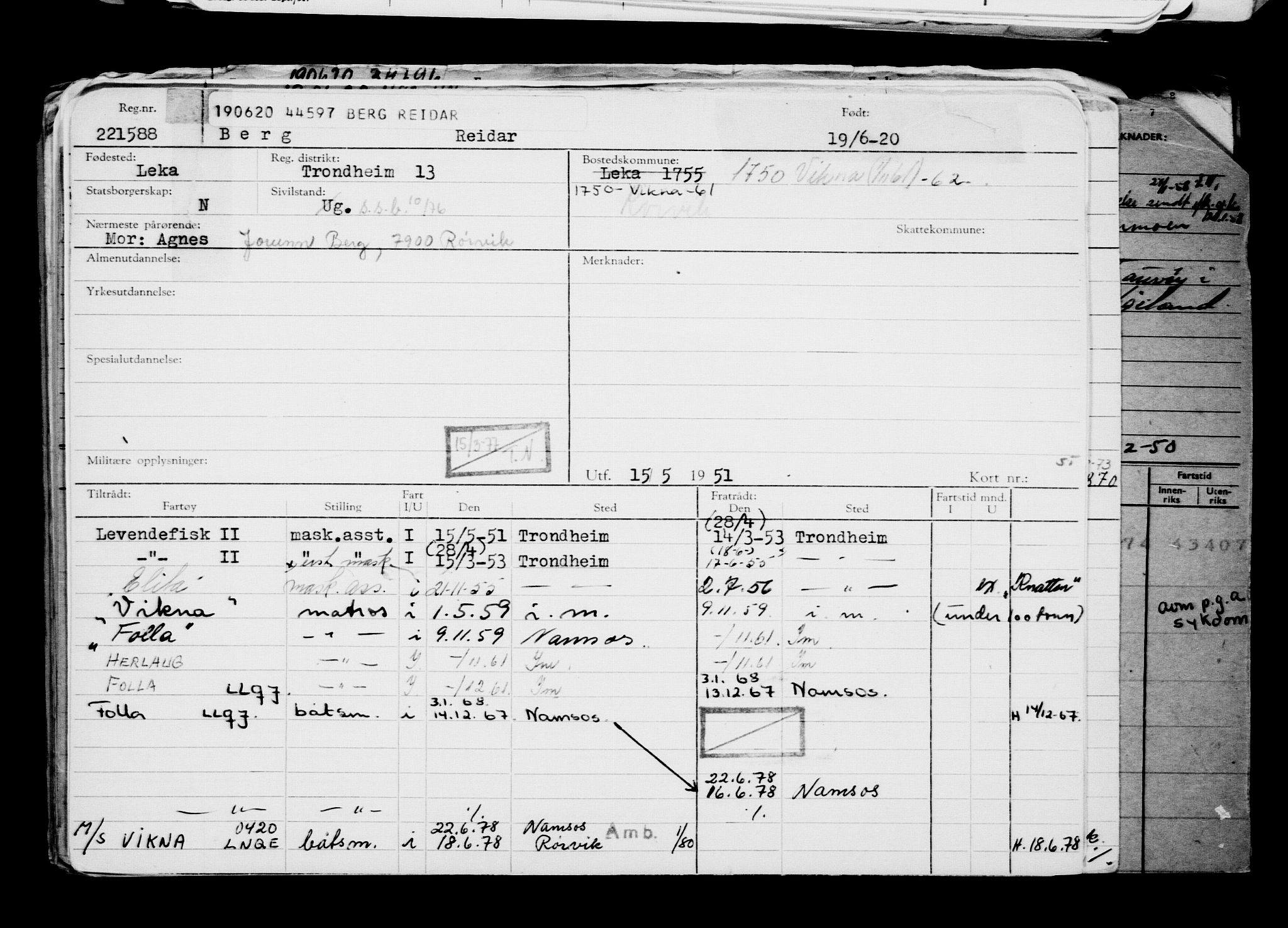 Direktoratet for sjømenn, AV/RA-S-3545/G/Gb/L0182: Hovedkort, 1920, p. 279