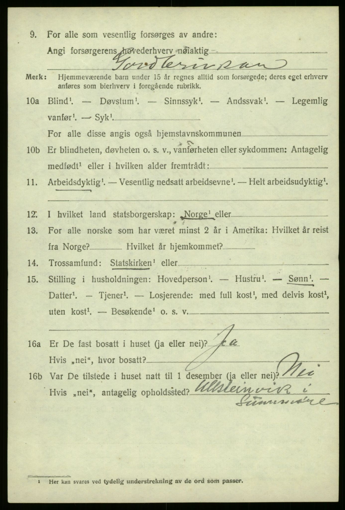 SAB, 1920 census for Askvoll, 1920, p. 3577
