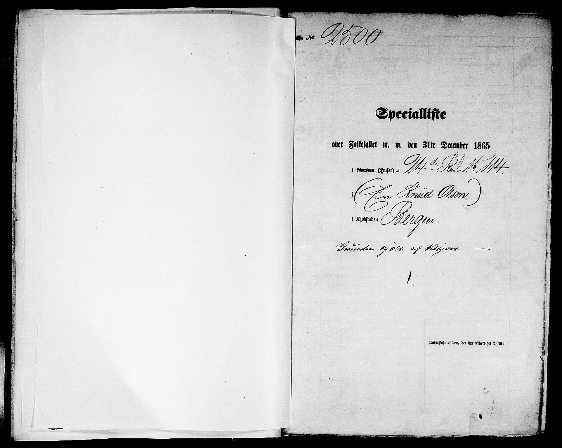 RA, 1865 census for Bergen, 1865, p. 5102