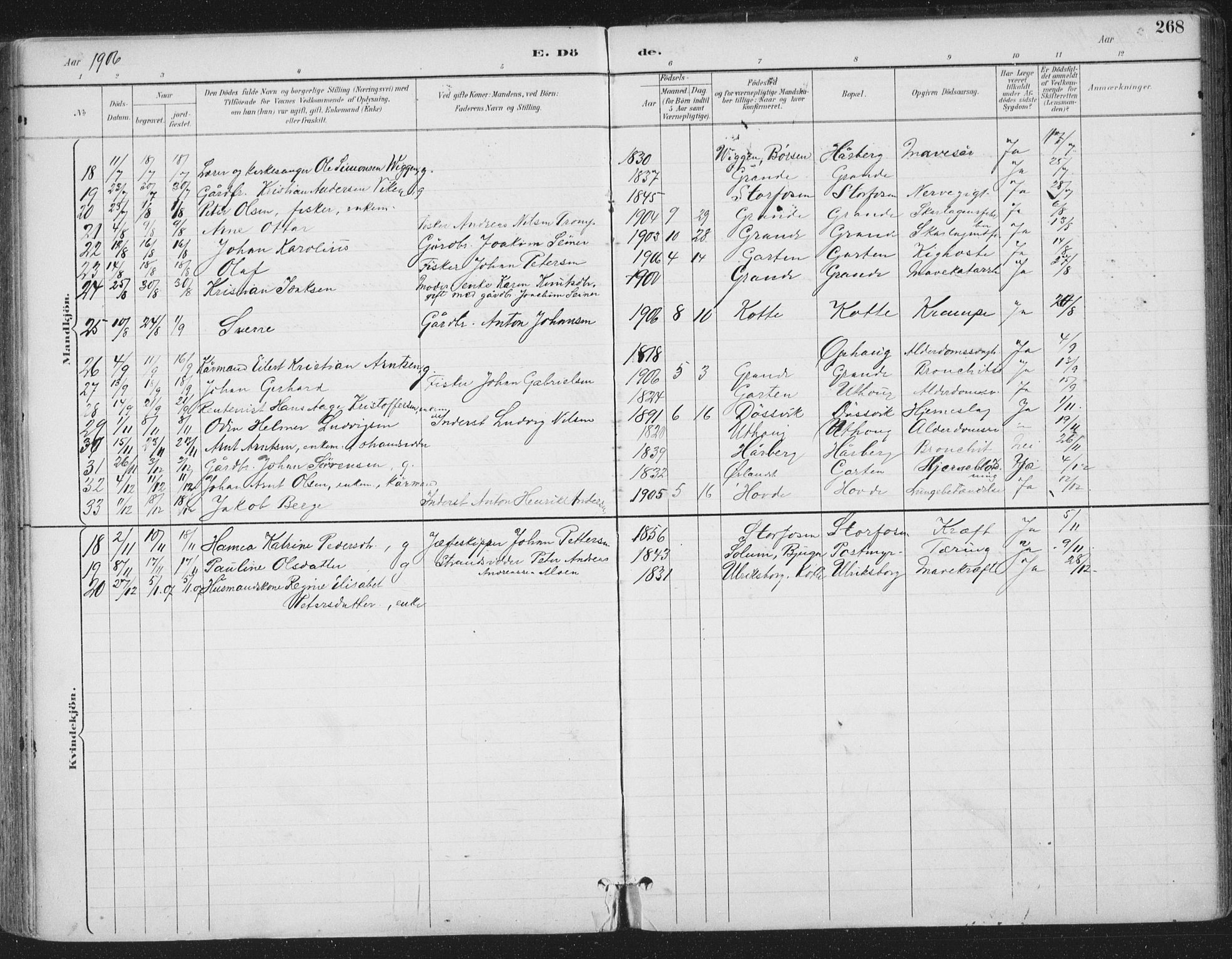 Ministerialprotokoller, klokkerbøker og fødselsregistre - Sør-Trøndelag, SAT/A-1456/659/L0743: Parish register (official) no. 659A13, 1893-1910, p. 268