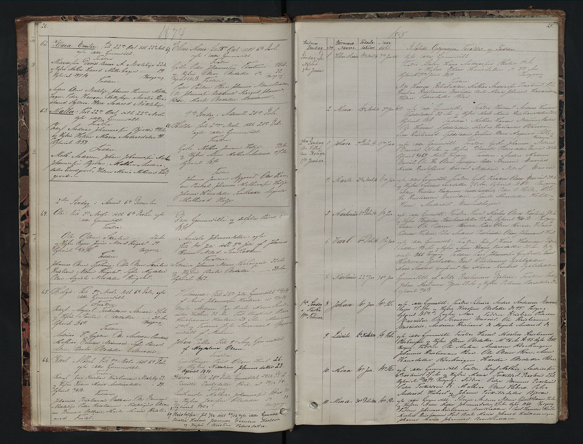 Vestre Toten prestekontor, AV/SAH-PREST-108/H/Ha/Hab/L0007: Parish register (copy) no. 7, 1872-1900, p. 26-27