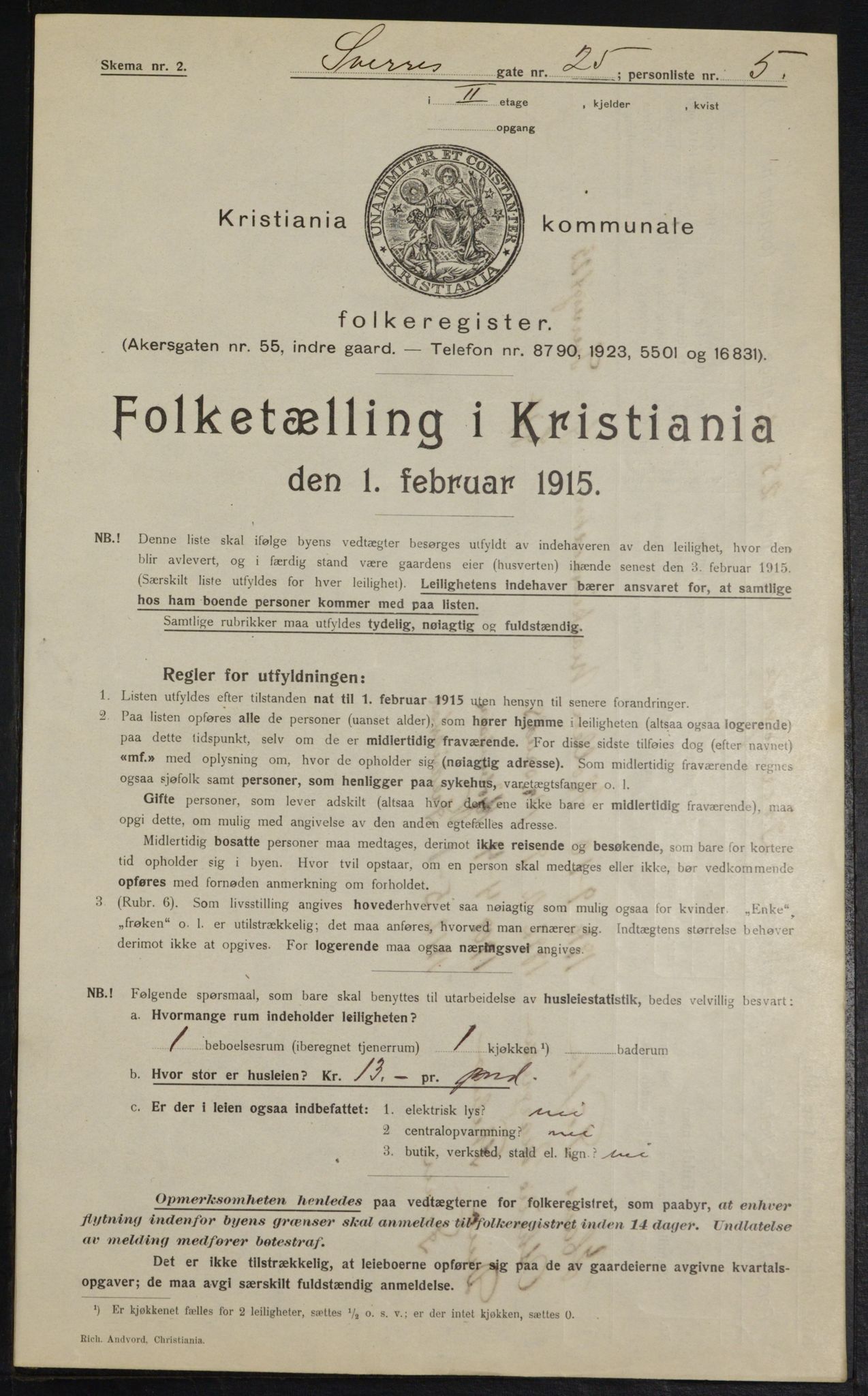 OBA, Municipal Census 1915 for Kristiania, 1915, p. 106351