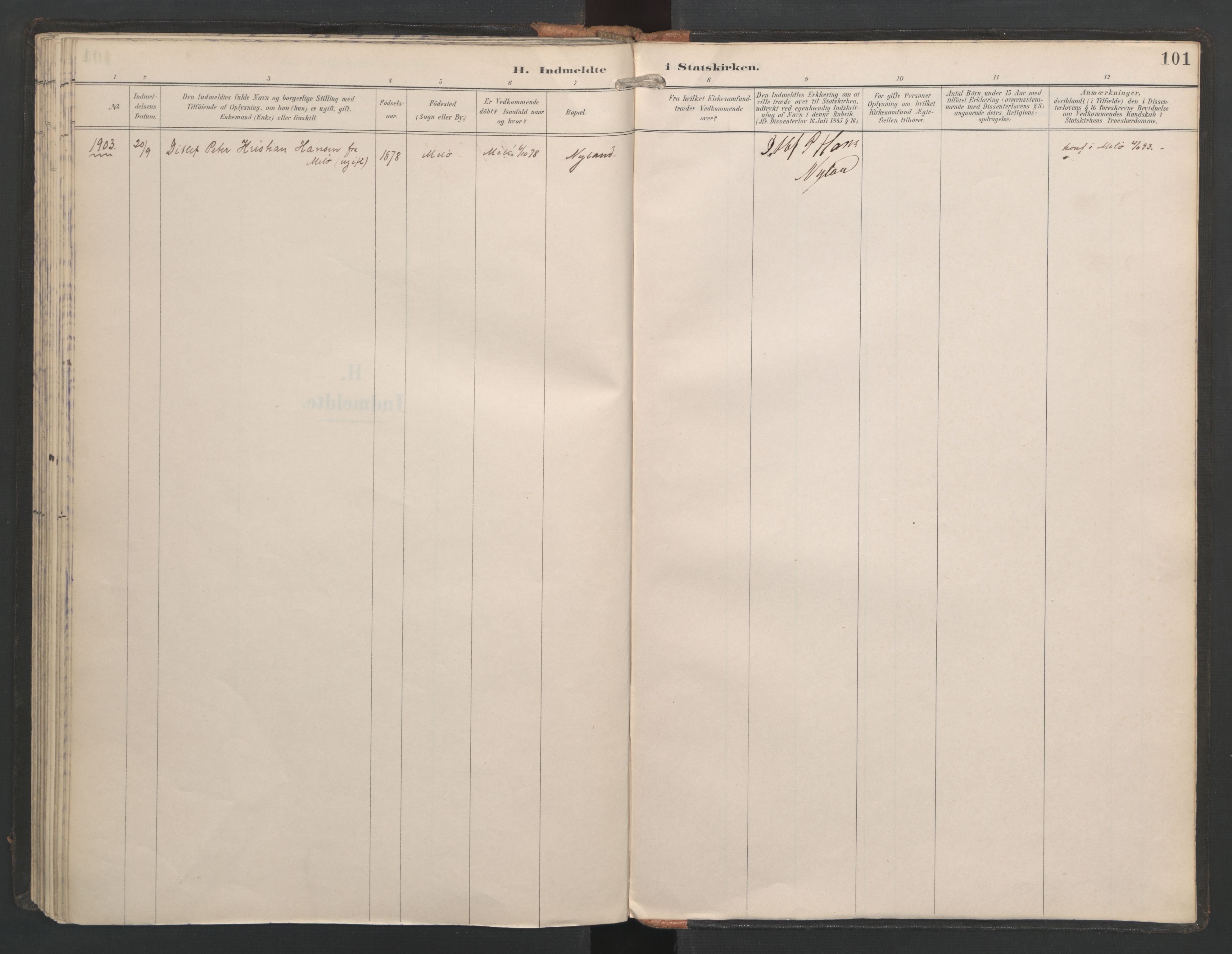 Ministerialprotokoller, klokkerbøker og fødselsregistre - Nordland, SAT/A-1459/821/L0317: Parish register (official) no. 821A01, 1892-1907, p. 101