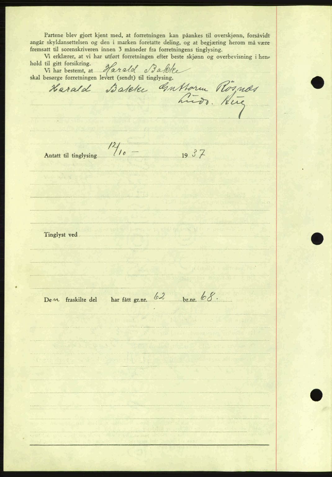 Idd og Marker sorenskriveri, AV/SAO-A-10283/G/Gb/Gbb/L0002: Mortgage book no. A2, 1937-1938, Diary no: : 1057/1937