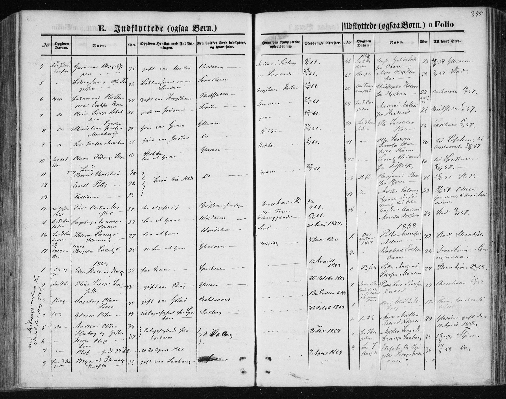 Ministerialprotokoller, klokkerbøker og fødselsregistre - Nord-Trøndelag, SAT/A-1458/730/L0283: Parish register (official) no. 730A08, 1855-1865, p. 355