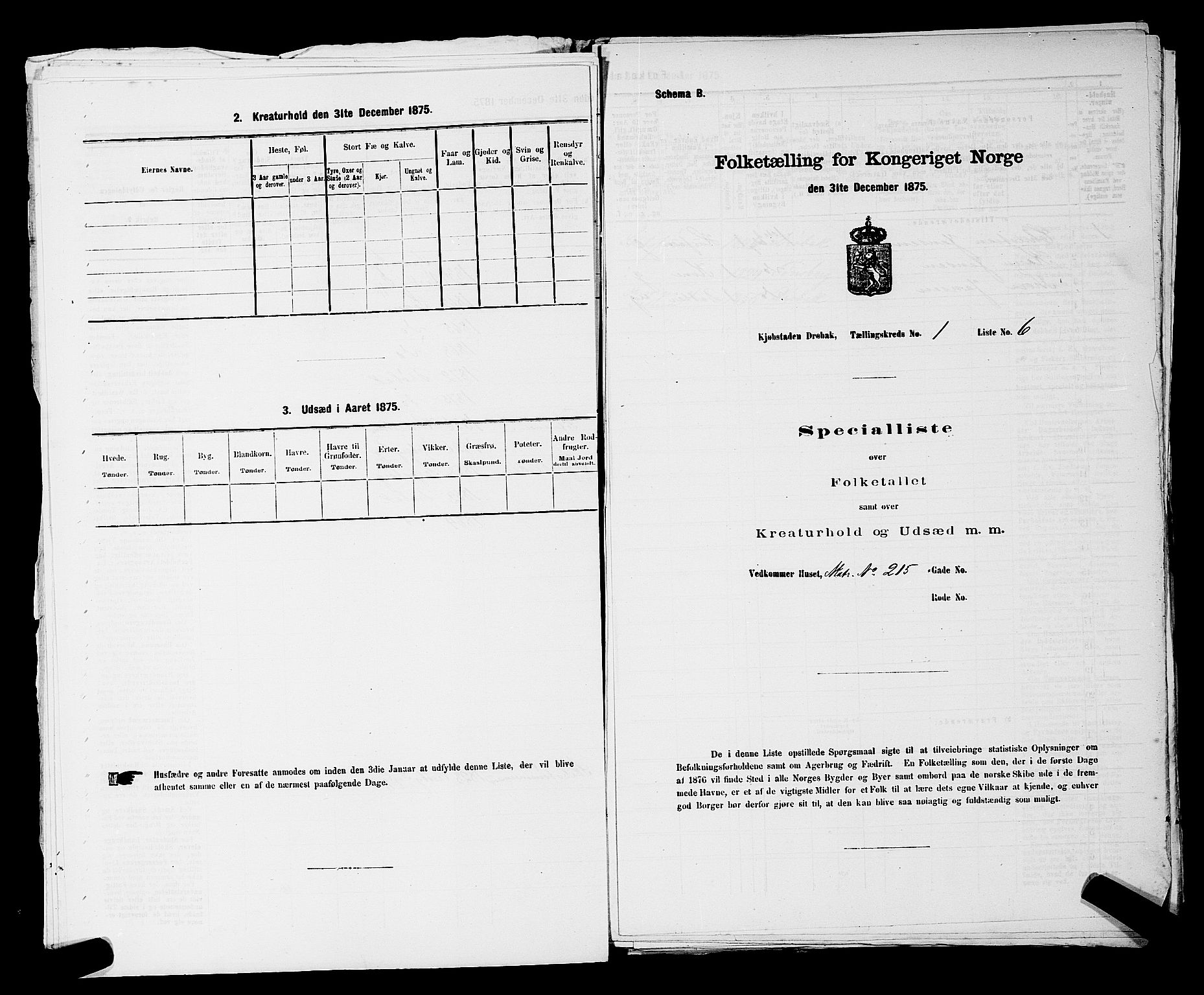 RA, 1875 census for 0203B Drøbak/Drøbak, 1875, p. 20