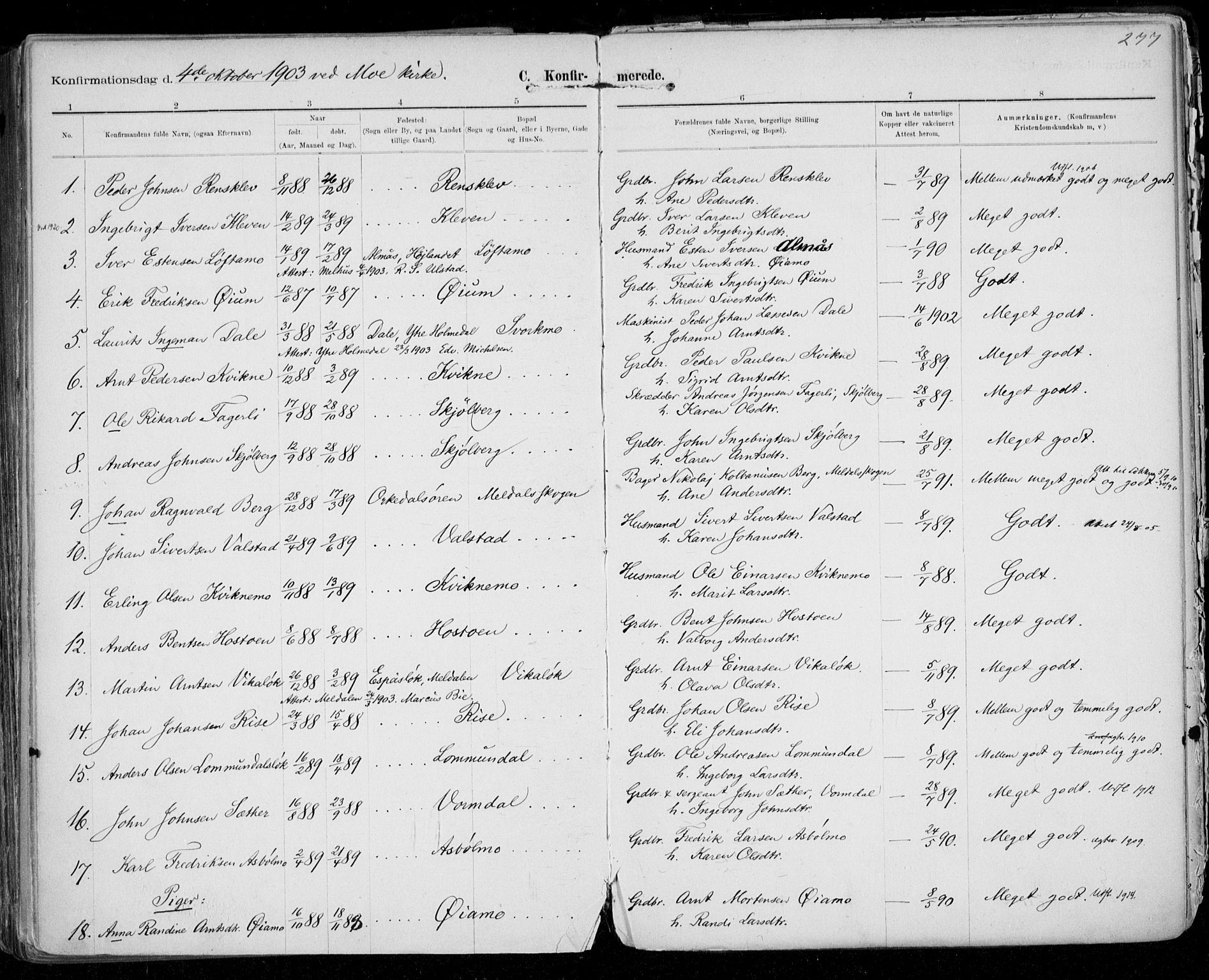 Ministerialprotokoller, klokkerbøker og fødselsregistre - Sør-Trøndelag, SAT/A-1456/668/L0811: Parish register (official) no. 668A11, 1894-1913, p. 277