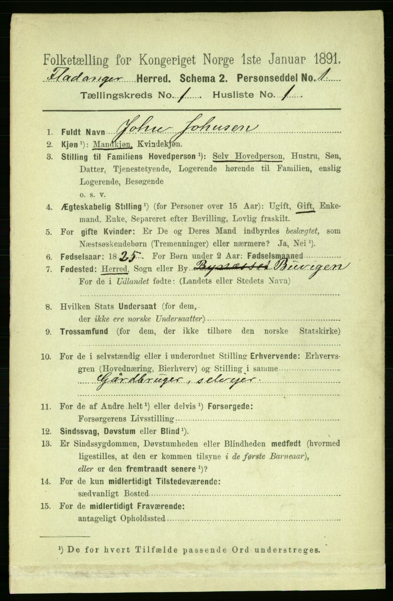 RA, 1891 census for 1749 Flatanger, 1891, p. 103