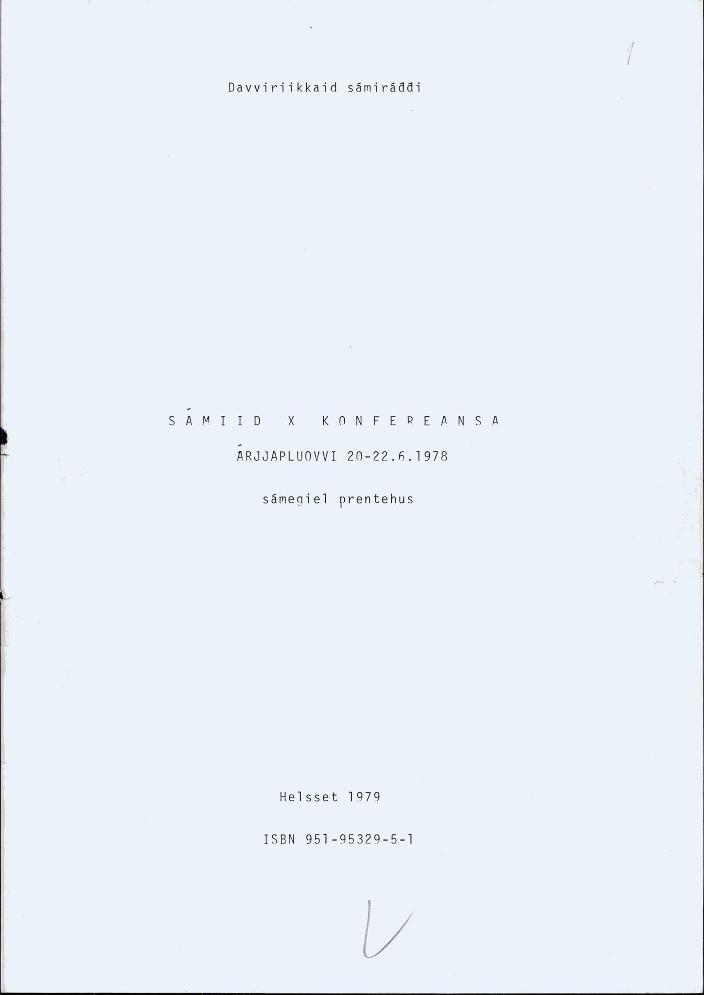 Sámiráđđi / Saami Council, SAMI/PA-1126/X/L0010: Saami Conference X, 1978