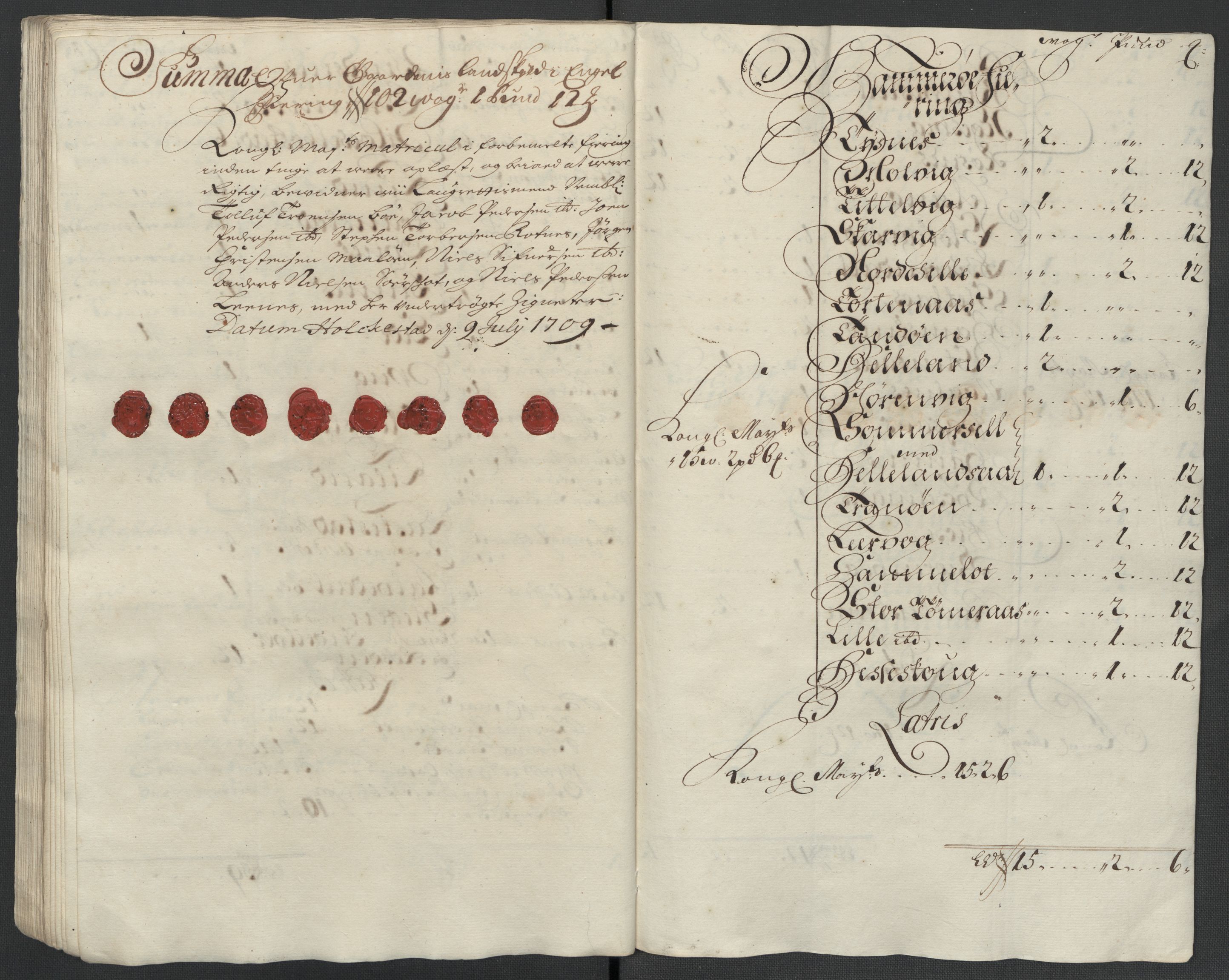 Rentekammeret inntil 1814, Reviderte regnskaper, Fogderegnskap, AV/RA-EA-4092/R66/L4581: Fogderegnskap Salten, 1707-1710, p. 335