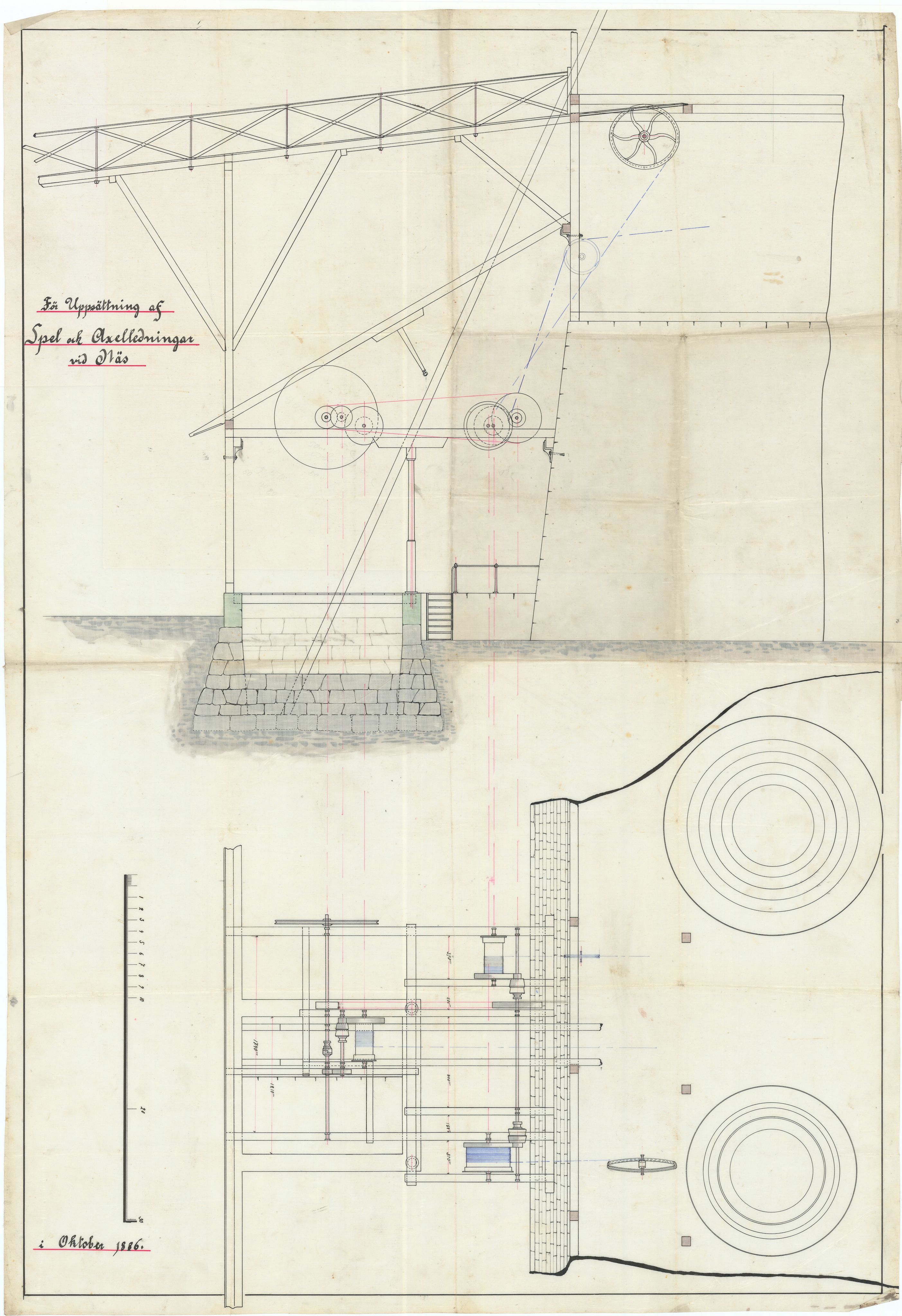 Jacob Aall & Søn AS, NESJ/NJM-007/07/L0002: För Uppsättning af Spel och Axelledningar, oktober 1886, 1886