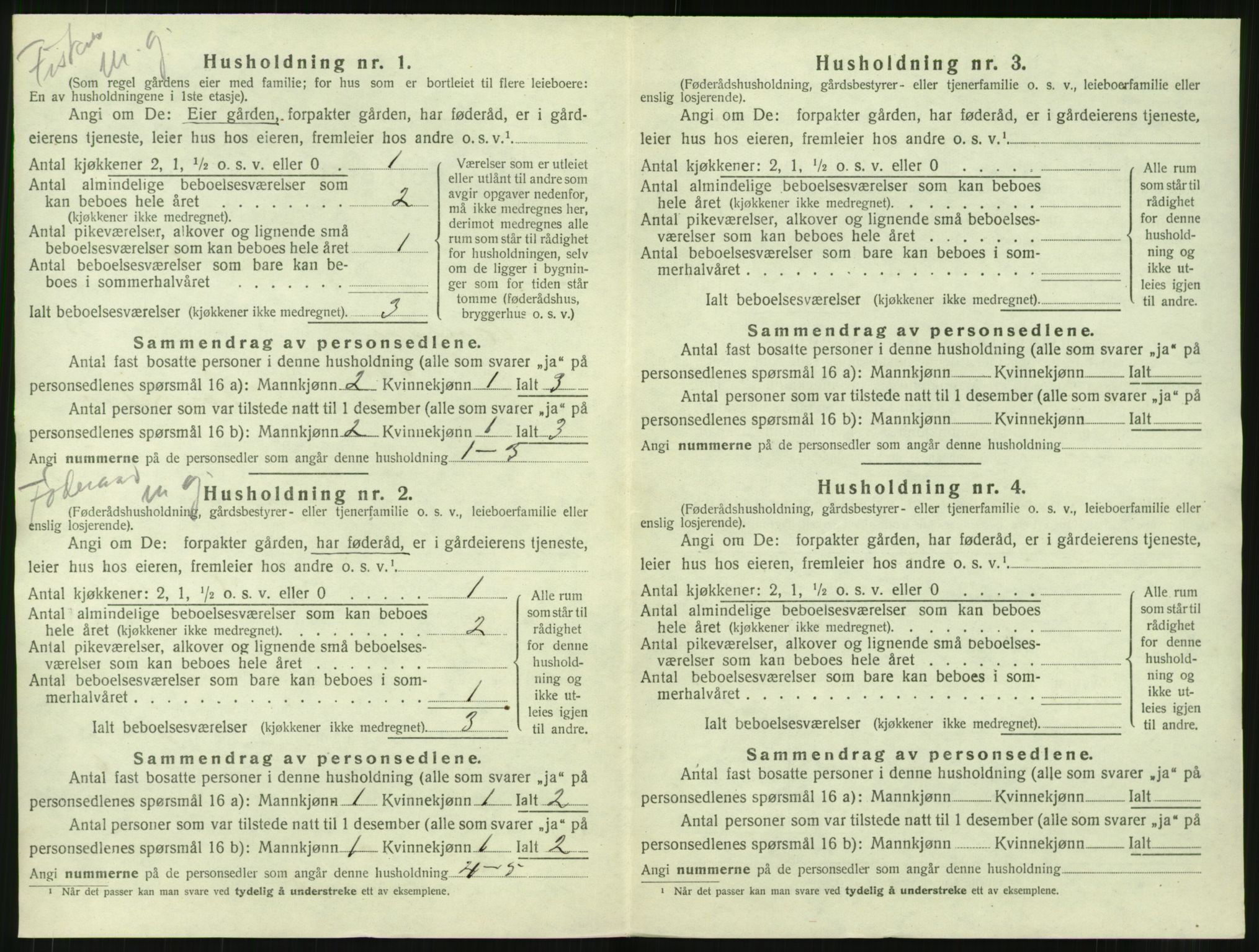 SAT, 1920 census for Borgund, 1920, p. 2401