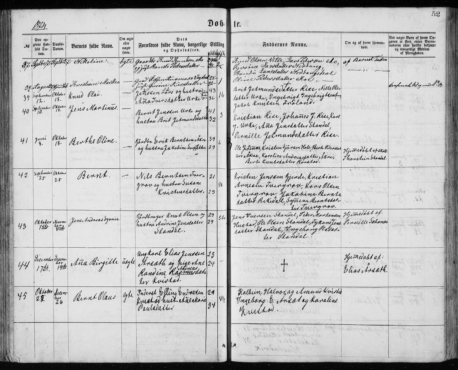 Ministerialprotokoller, klokkerbøker og fødselsregistre - Møre og Romsdal, AV/SAT-A-1454/515/L0214: Parish register (copy) no. 515C01, 1865-1883, p. 52