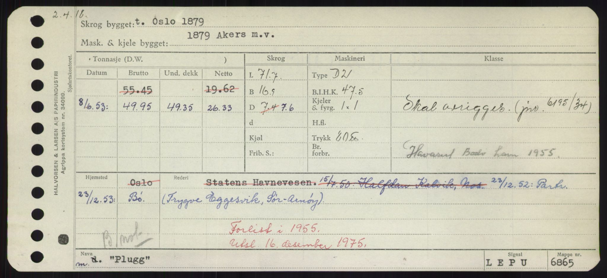 Sjøfartsdirektoratet med forløpere, Skipsmålingen, AV/RA-S-1627/H/Hd/L0029: Fartøy, P, p. 289