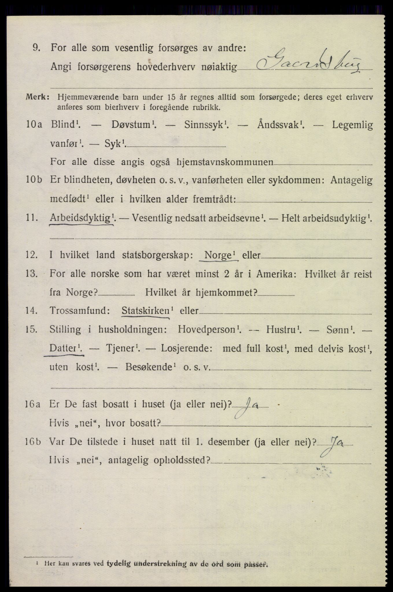 SAK, 1920 census for Søgne, 1920, p. 5286