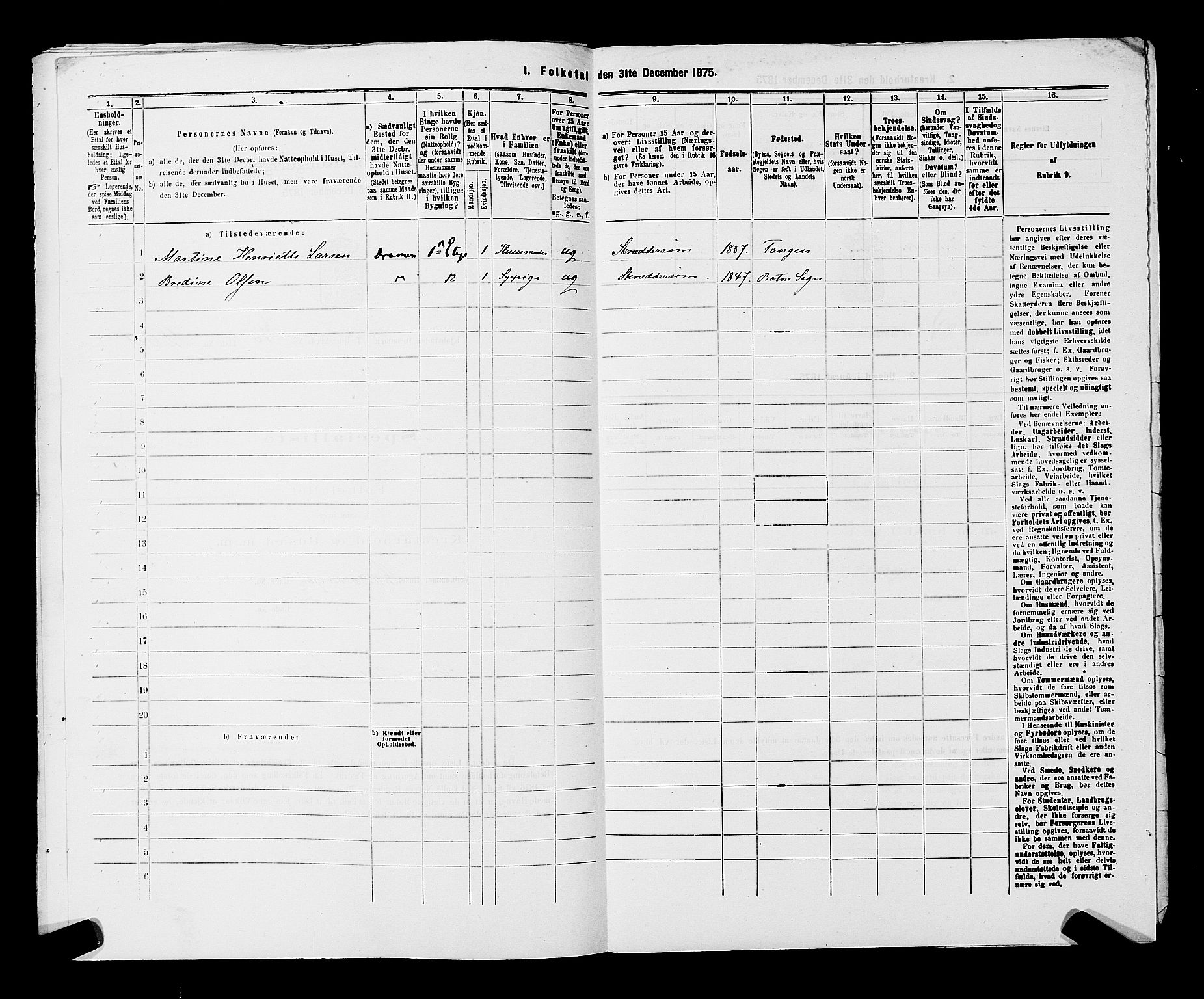 SAKO, 1875 census for 0602 Drammen, 1875, p. 3461
