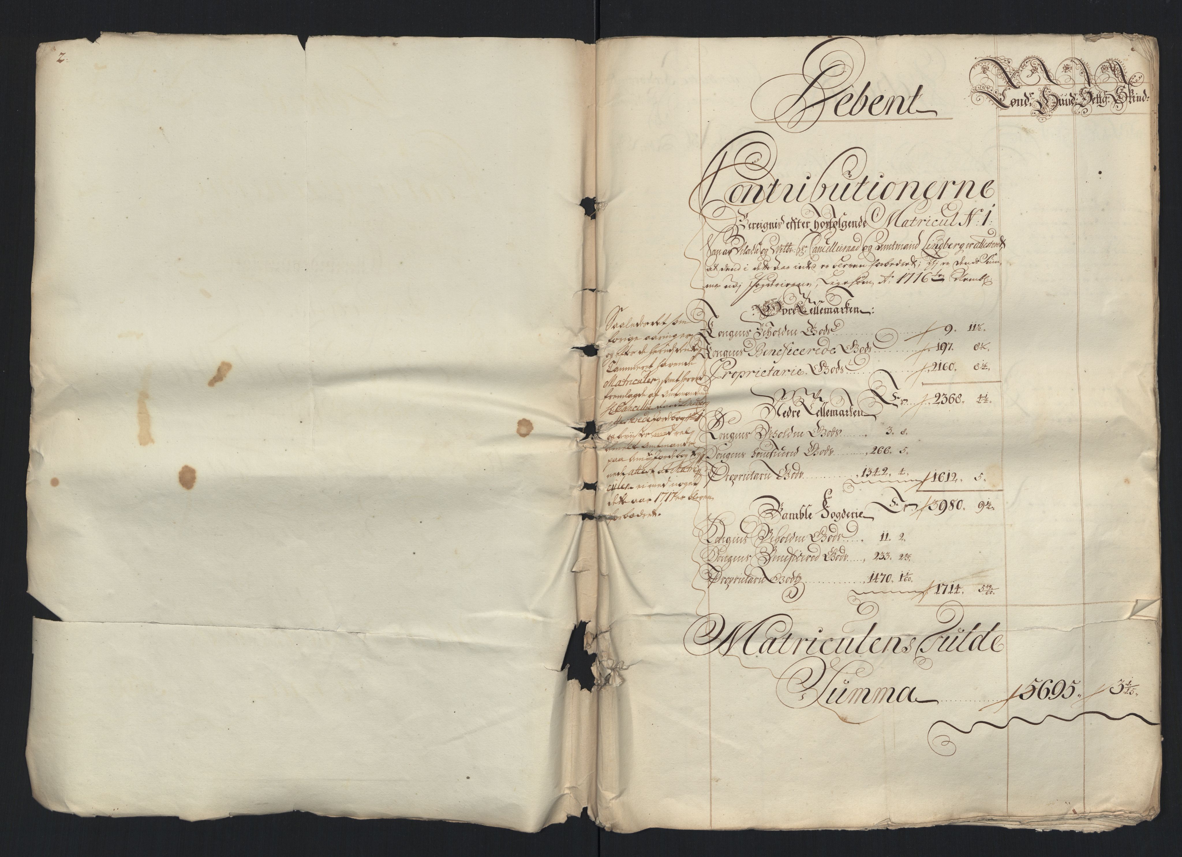 Rentekammeret inntil 1814, Reviderte regnskaper, Fogderegnskap, RA/EA-4092/R36/L2129: Fogderegnskap Øvre og Nedre Telemark og Bamble, 1717, p. 4