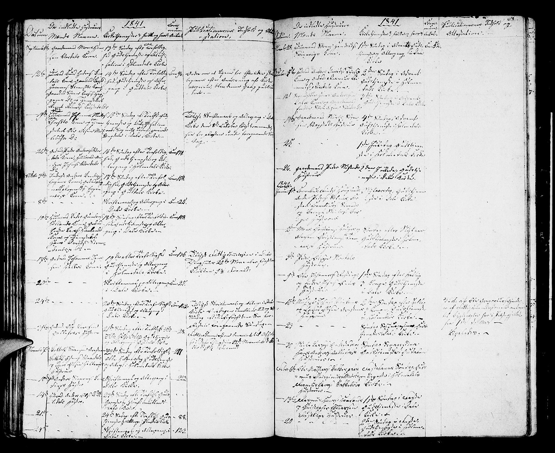 Fjaler sokneprestembete, SAB/A-79801/H/Hab/Haba/L0001: Parish register (copy) no. A 1, 1836-1846, p. 68