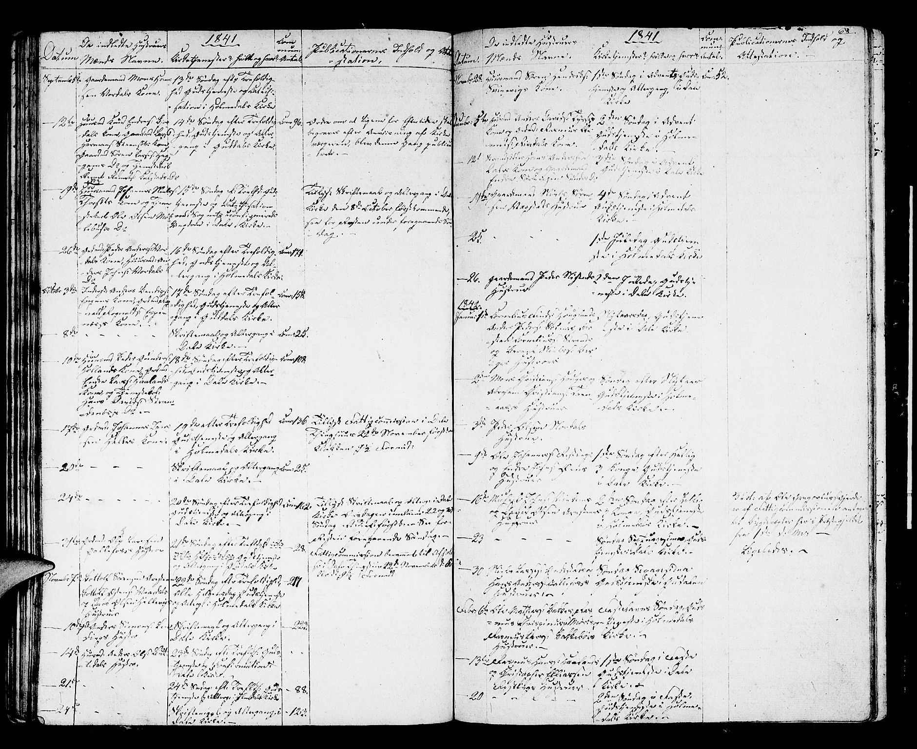 Fjaler sokneprestembete, AV/SAB-A-79801/H/Hab/Haba/L0001: Parish register (copy) no. A 1, 1836-1846, p. 68