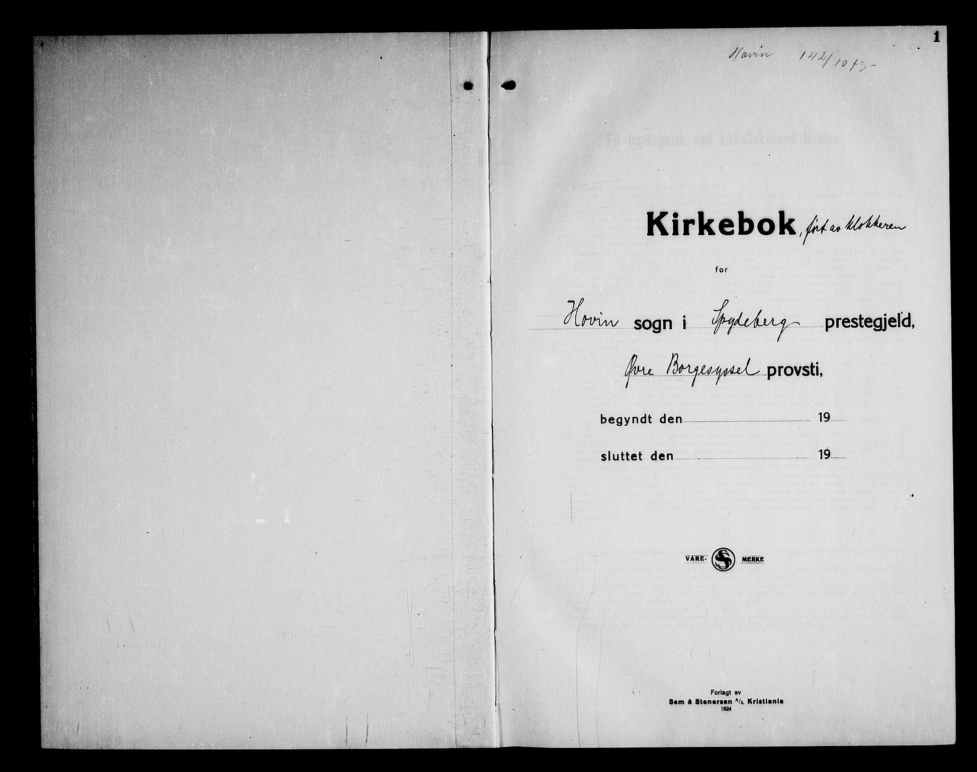 Spydeberg prestekontor Kirkebøker, SAO/A-10924/G/Gb/L0002: Parish register (copy) no. II 2, 1925-1951, p. 1