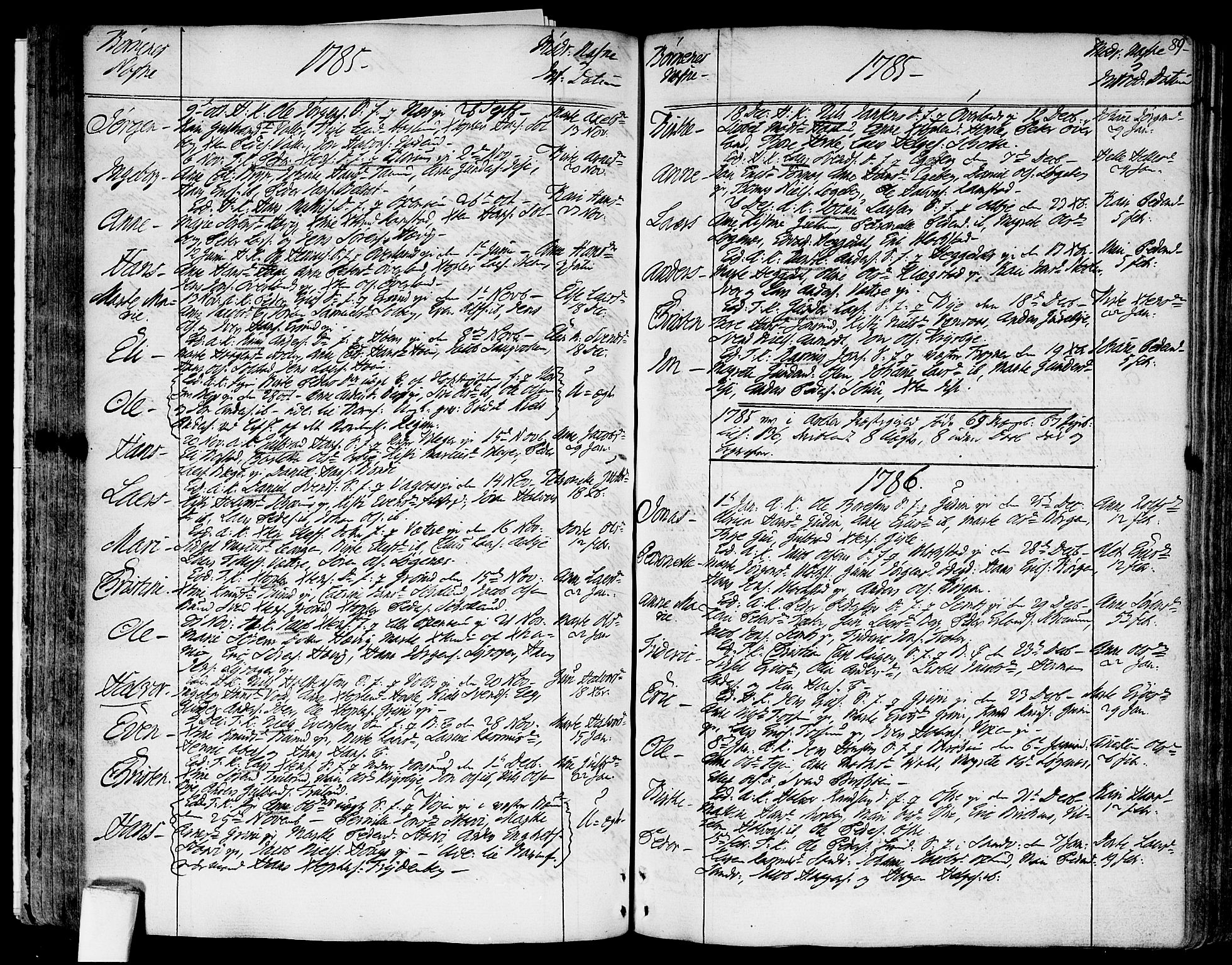 Asker prestekontor Kirkebøker, SAO/A-10256a/F/Fa/L0003: Parish register (official) no. I 3, 1767-1807, p. 89