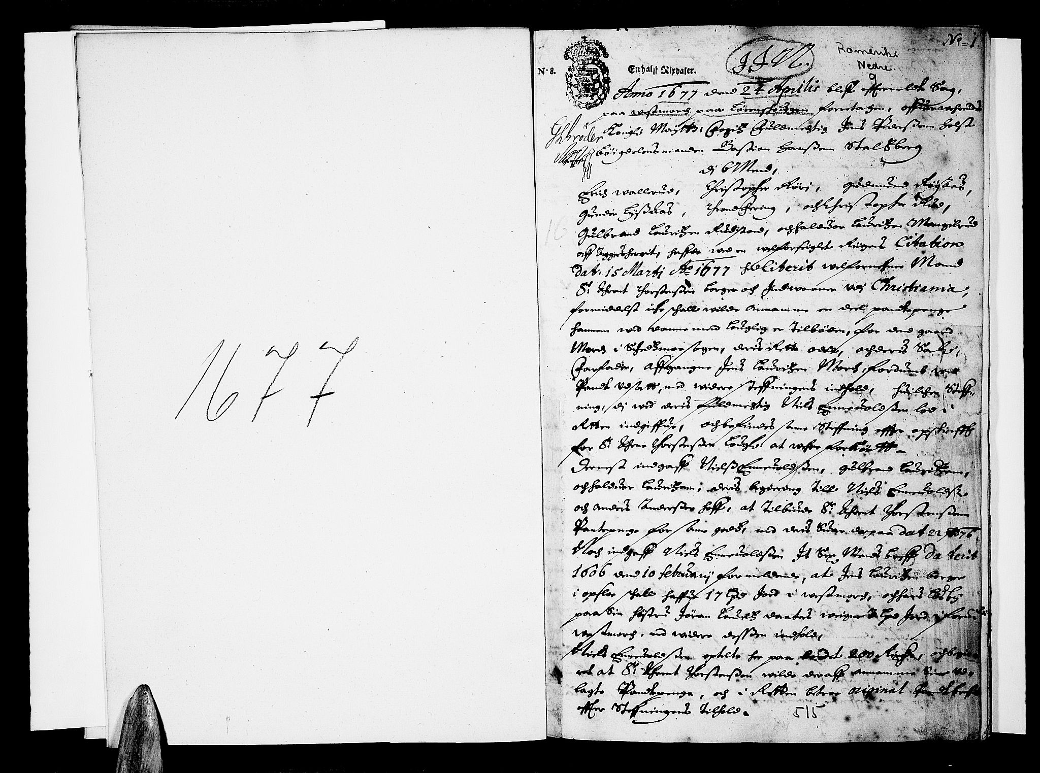 Nedre Romerike sorenskriveri, AV/SAO-A-10469/F/Fb/L0009: Tingbok, 1677, p. 0b-1a