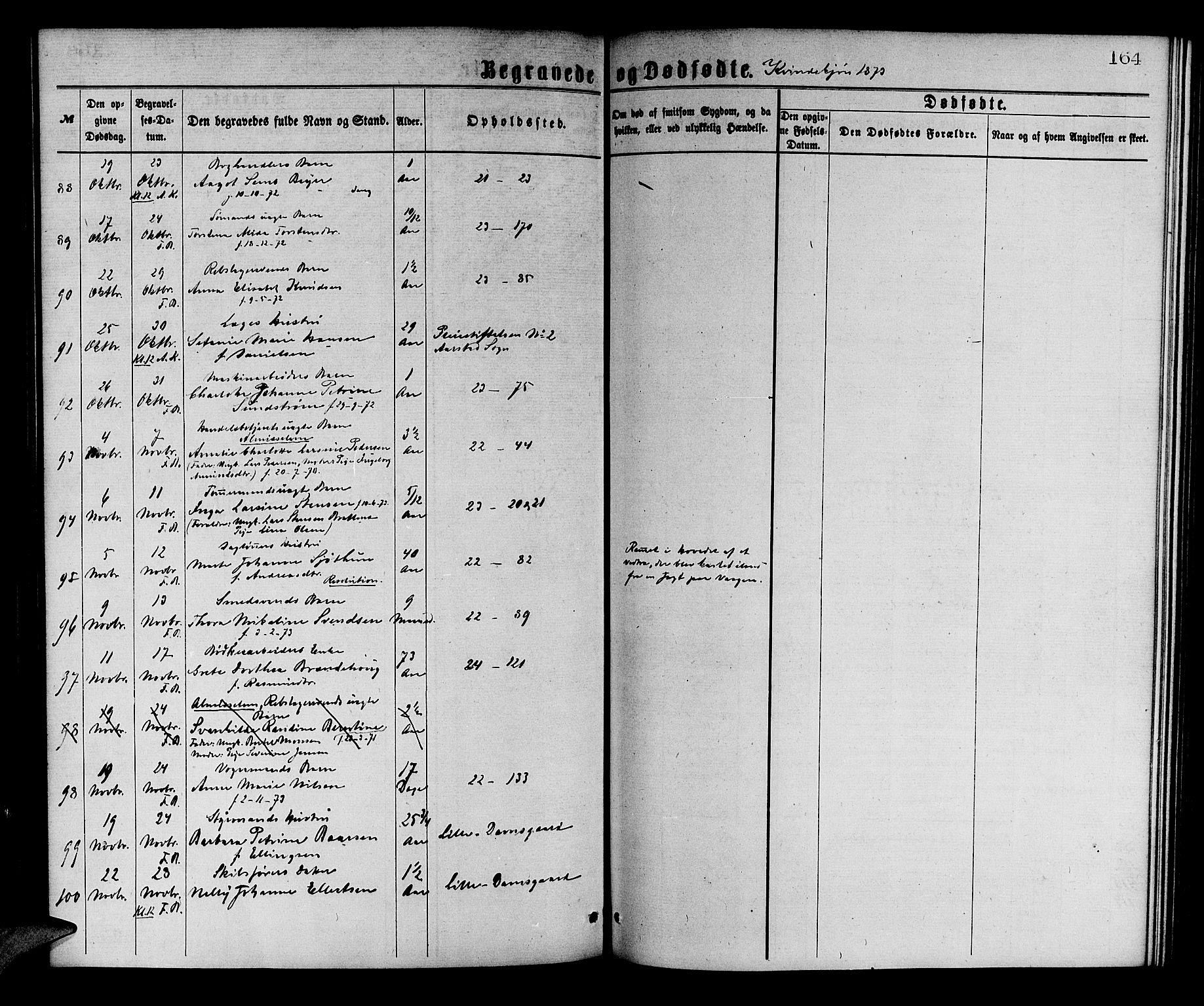 Korskirken sokneprestembete, AV/SAB-A-76101/H/Hab: Parish register (copy) no. E 3, 1871-1883, p. 164