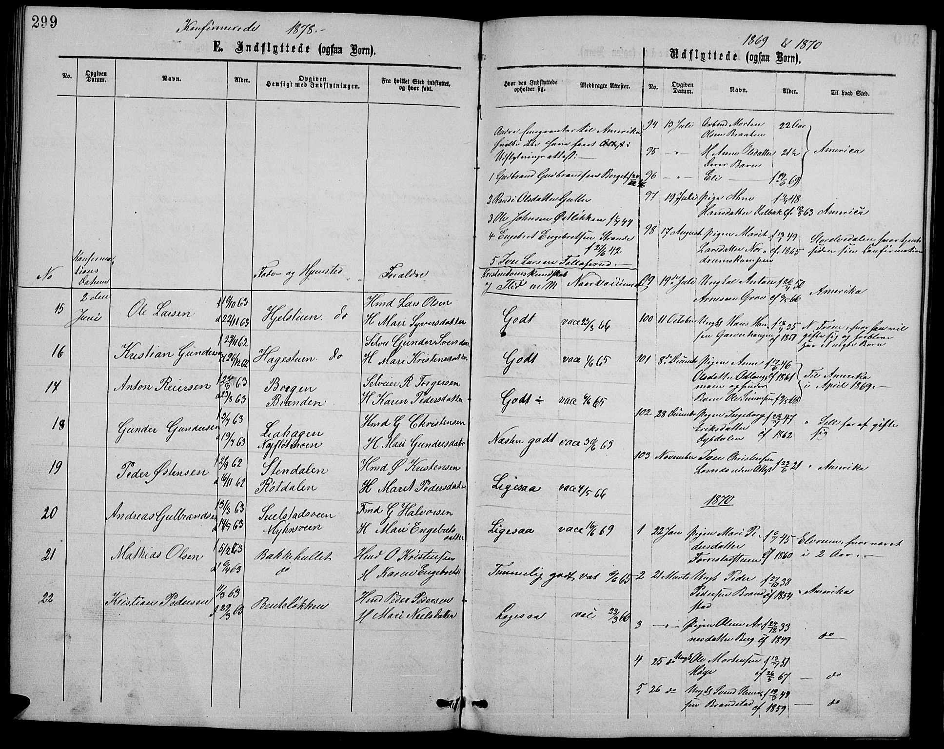 Ringebu prestekontor, SAH/PREST-082/H/Ha/Hab/L0004: Parish register (copy) no. 4, 1867-1879, p. 299