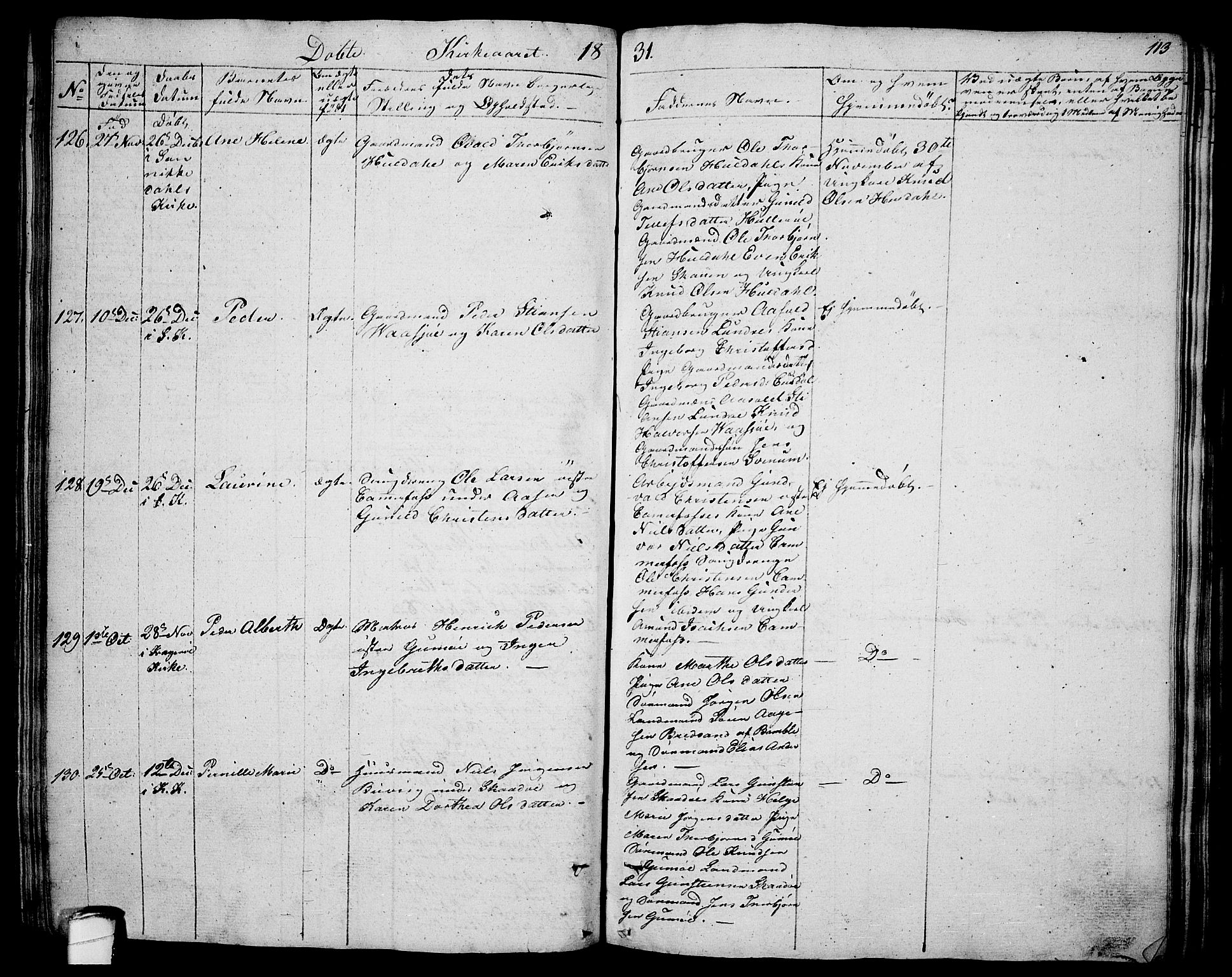 Sannidal kirkebøker, SAKO/A-296/F/Fa/L0005: Parish register (official) no. 5, 1823-1830, p. 113