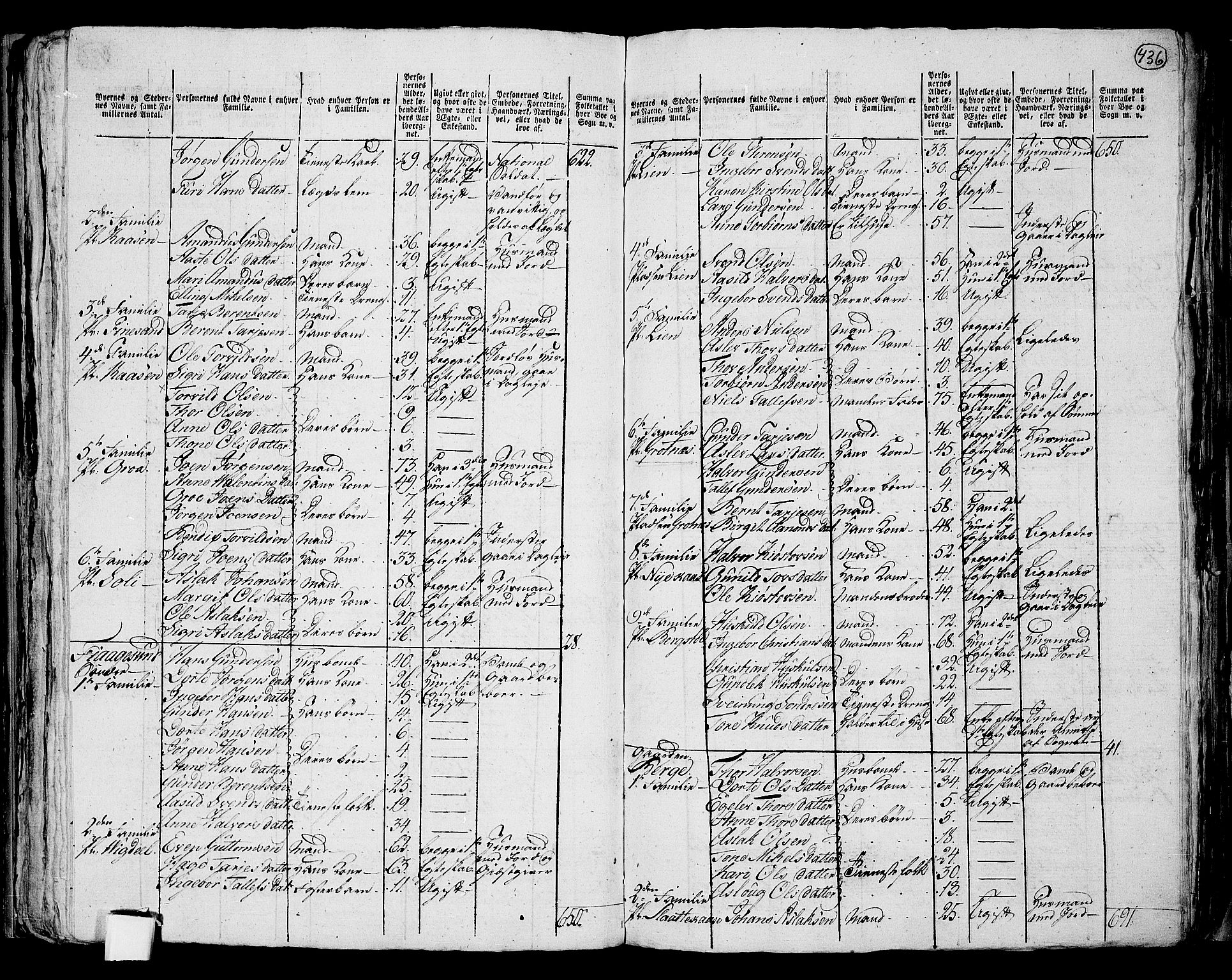 RA, 1801 census for 0829P Kviteseid, 1801, p. 435b-436a