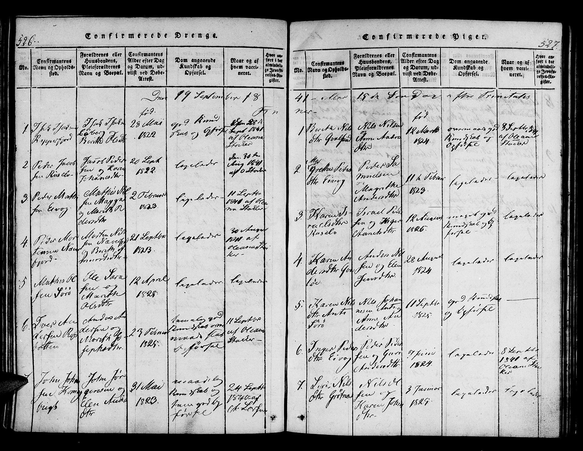 Hammerfest sokneprestkontor, SATØ/S-1347/H/Ha/L0003.kirke: Parish register (official) no. 3, 1821-1842, p. 526-527
