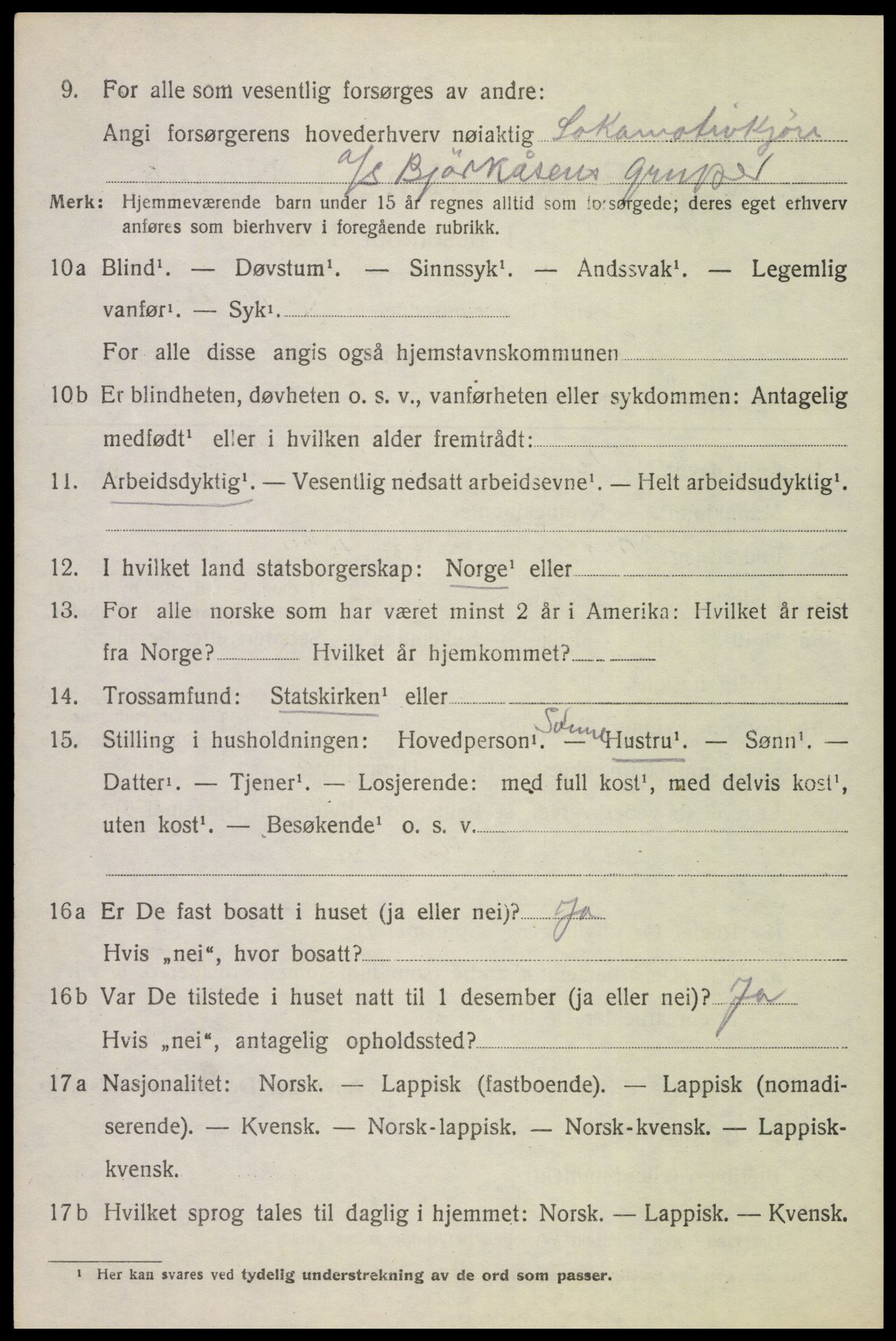 SAT, 1920 census for Evenes, 1920, p. 8353