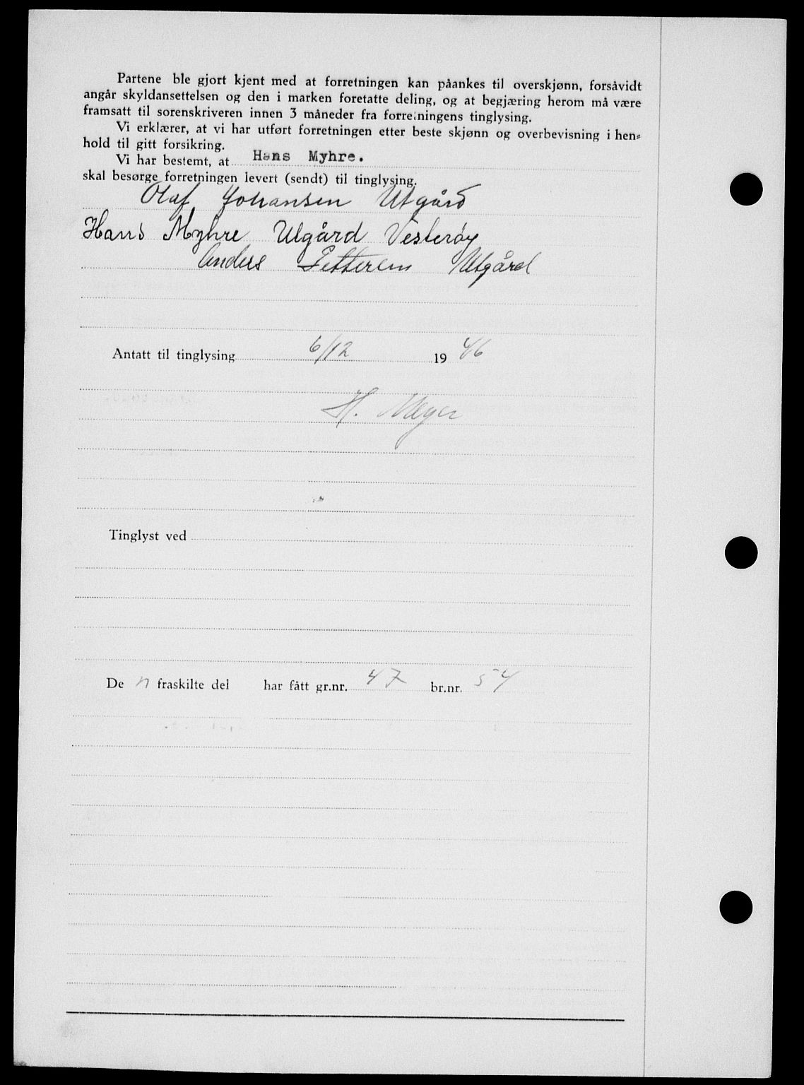 Onsøy sorenskriveri, SAO/A-10474/G/Ga/Gab/L0018: Mortgage book no. II A-18, 1946-1947, Diary no: : 3139/1946
