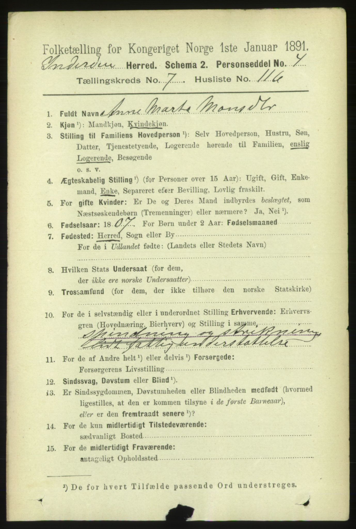 RA, 1891 census for 1729 Inderøy, 1891, p. 4417