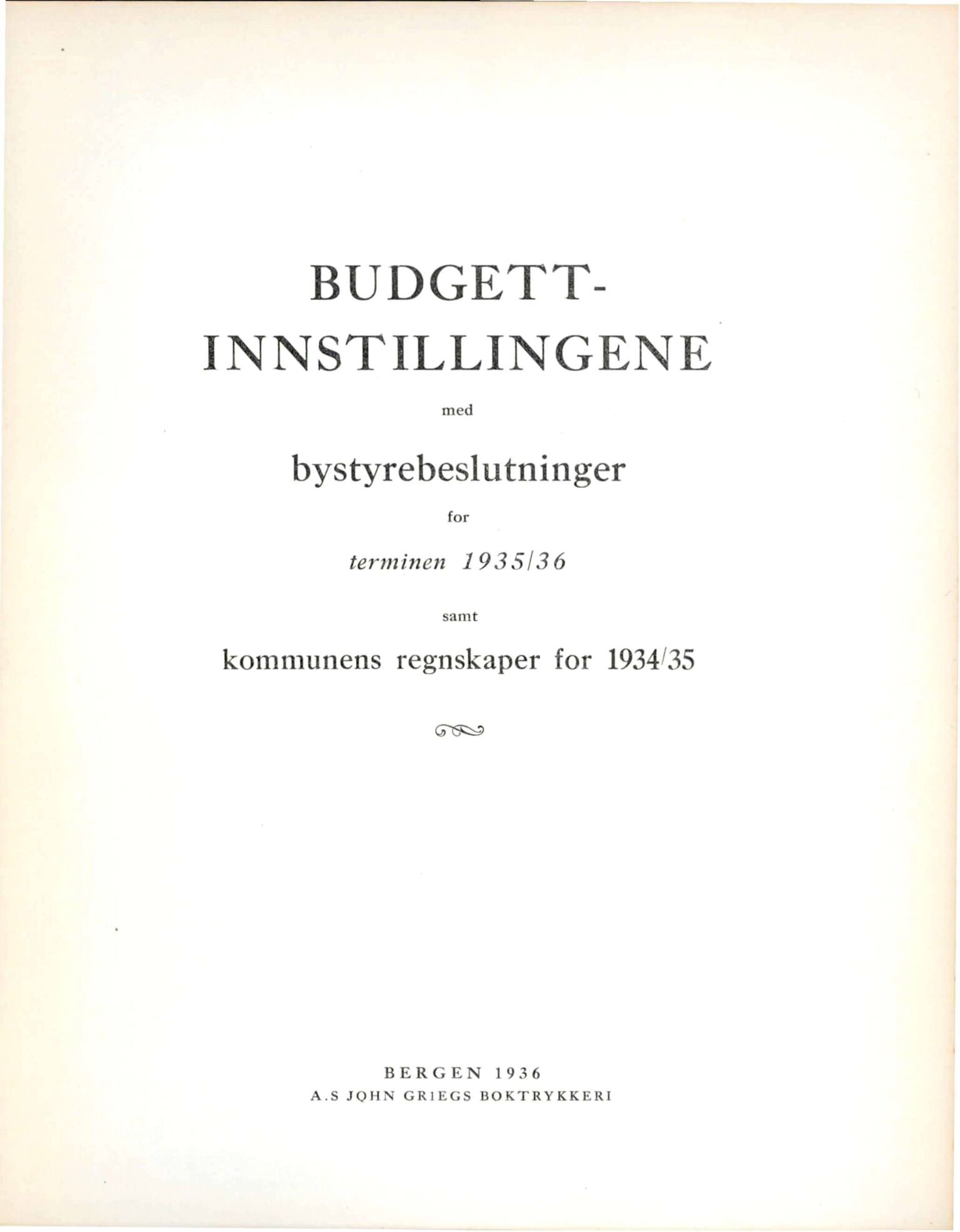 Bergen kommune. Formannskapet, BBA/A-0003/Ad/L0131: Bergens Kommuneforhandlinger, bind II, 1935