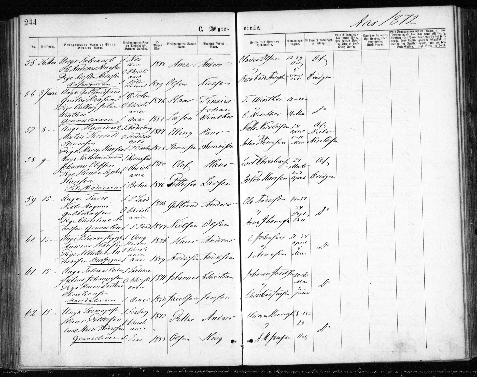 Gamle Aker prestekontor Kirkebøker, SAO/A-10617a/F/L0003: Parish register (official) no. 3, 1865-1873, p. 244