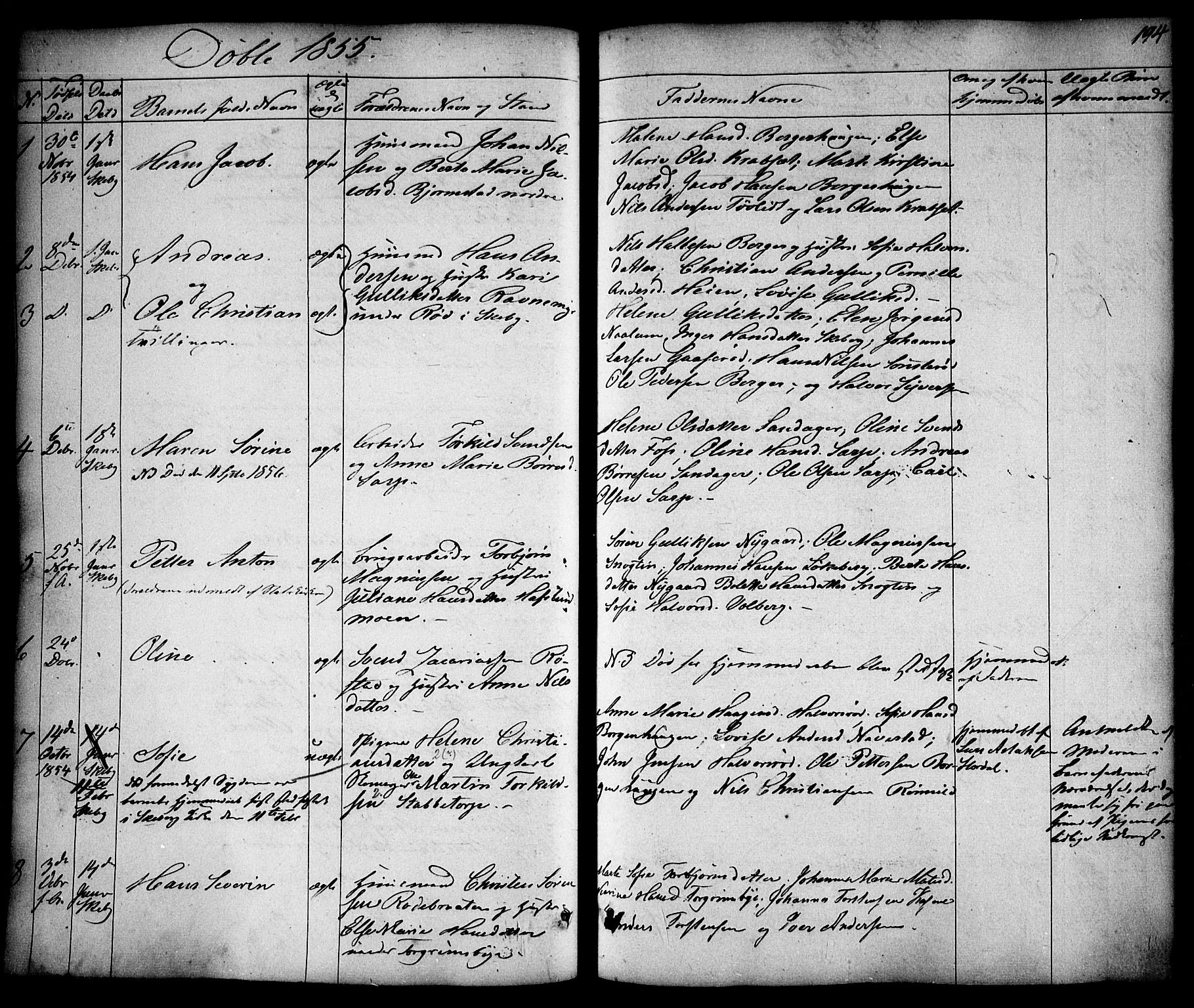 Skjeberg prestekontor Kirkebøker, SAO/A-10923/F/Fa/L0006: Parish register (official) no. I 6, 1846-1858, p. 194