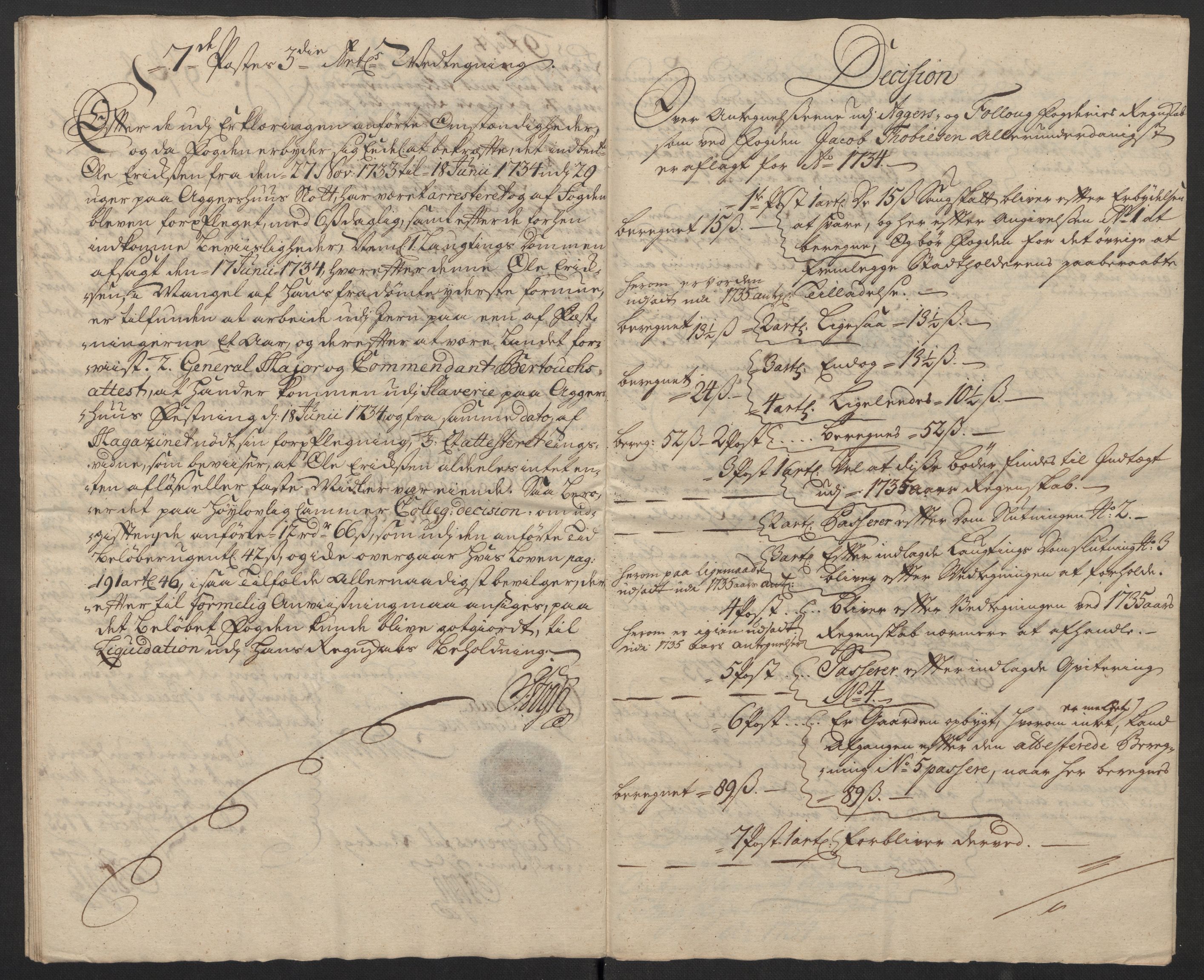 Rentekammeret inntil 1814, Reviderte regnskaper, Fogderegnskap, AV/RA-EA-4092/R10/L0473: Fogderegnskap Aker og Follo, 1734, p. 264