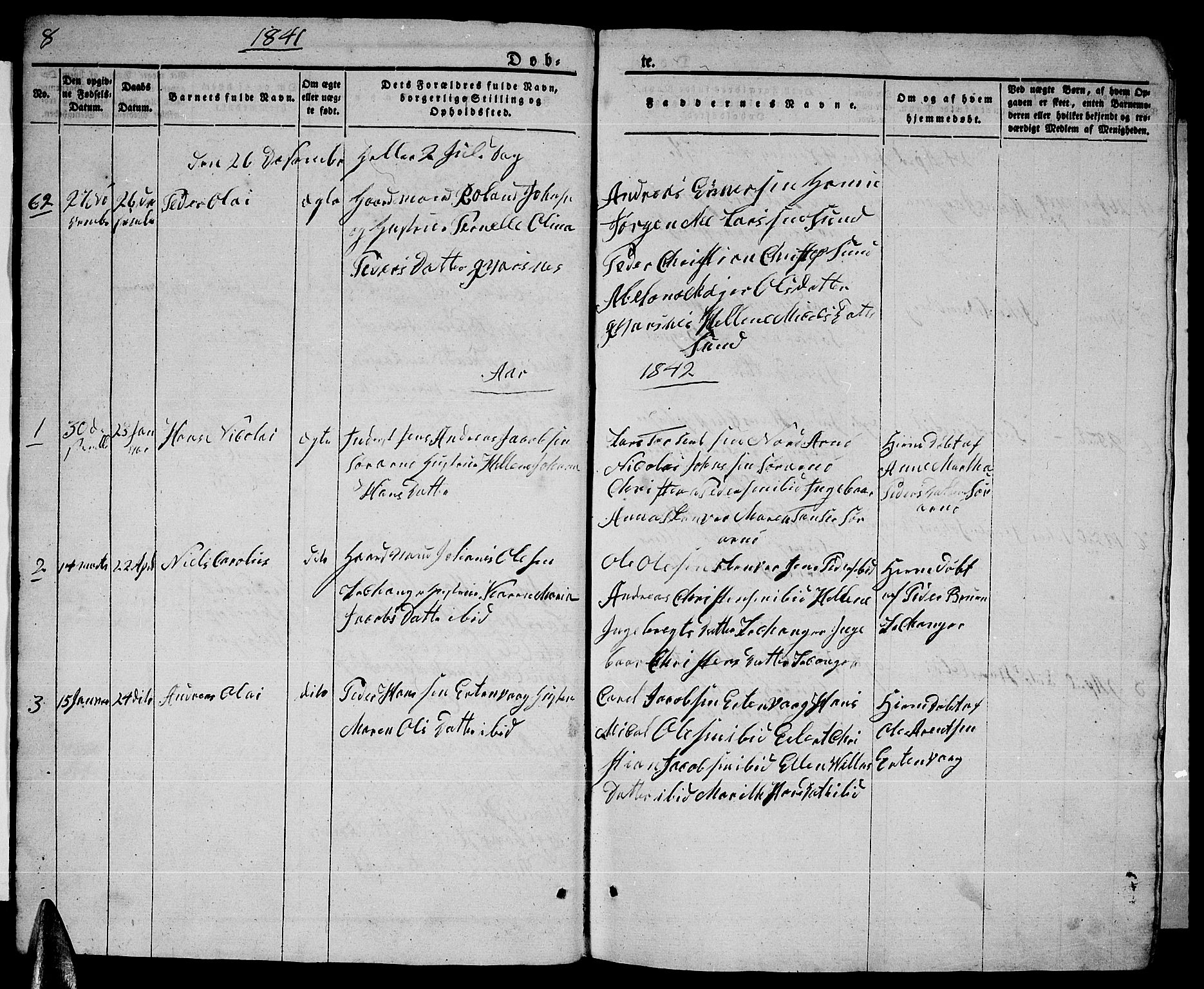 Ministerialprotokoller, klokkerbøker og fødselsregistre - Nordland, SAT/A-1459/805/L0106: Parish register (copy) no. 805C02, 1841-1861, p. 8