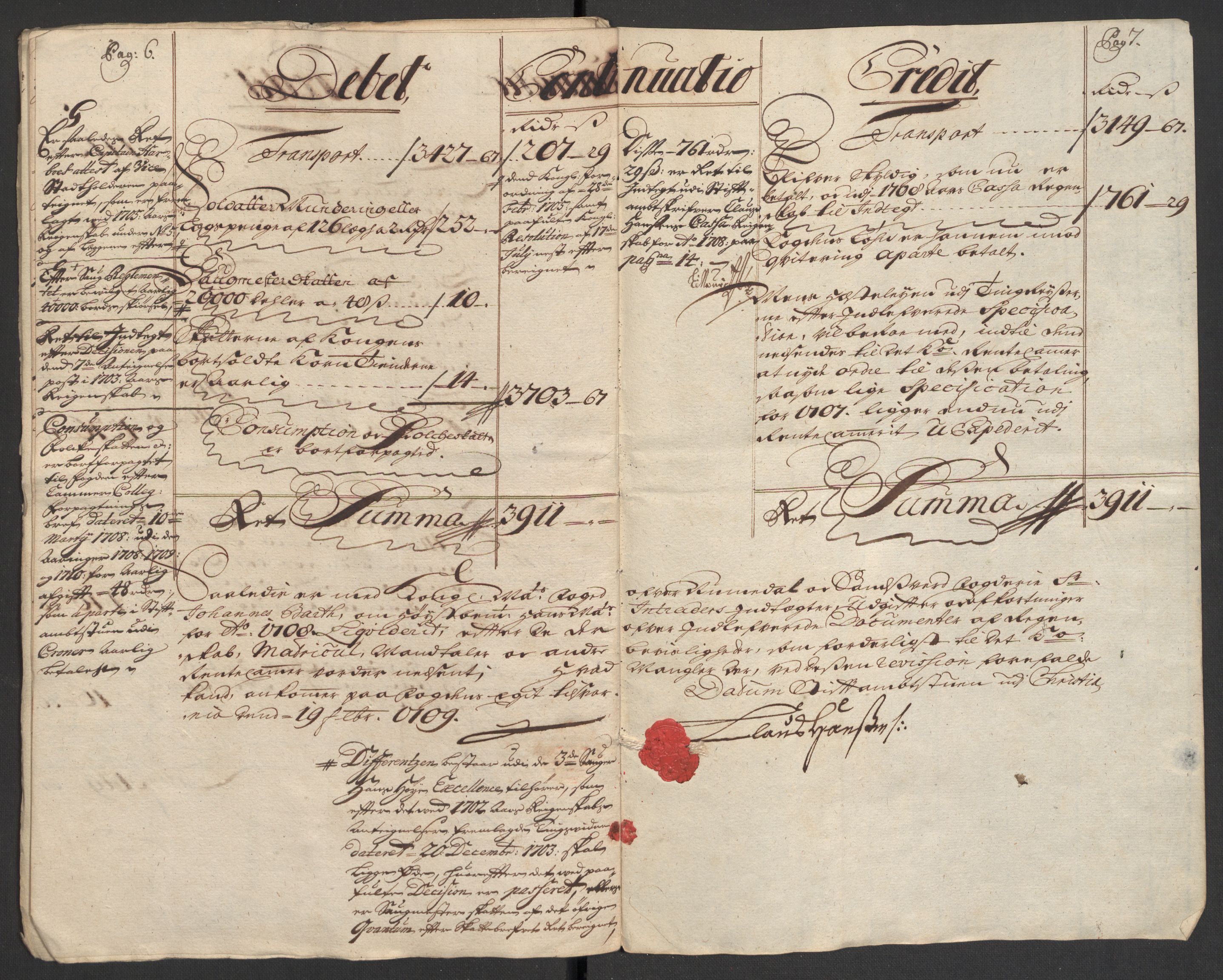 Rentekammeret inntil 1814, Reviderte regnskaper, Fogderegnskap, AV/RA-EA-4092/R24/L1584: Fogderegnskap Numedal og Sandsvær, 1707-1708, p. 184